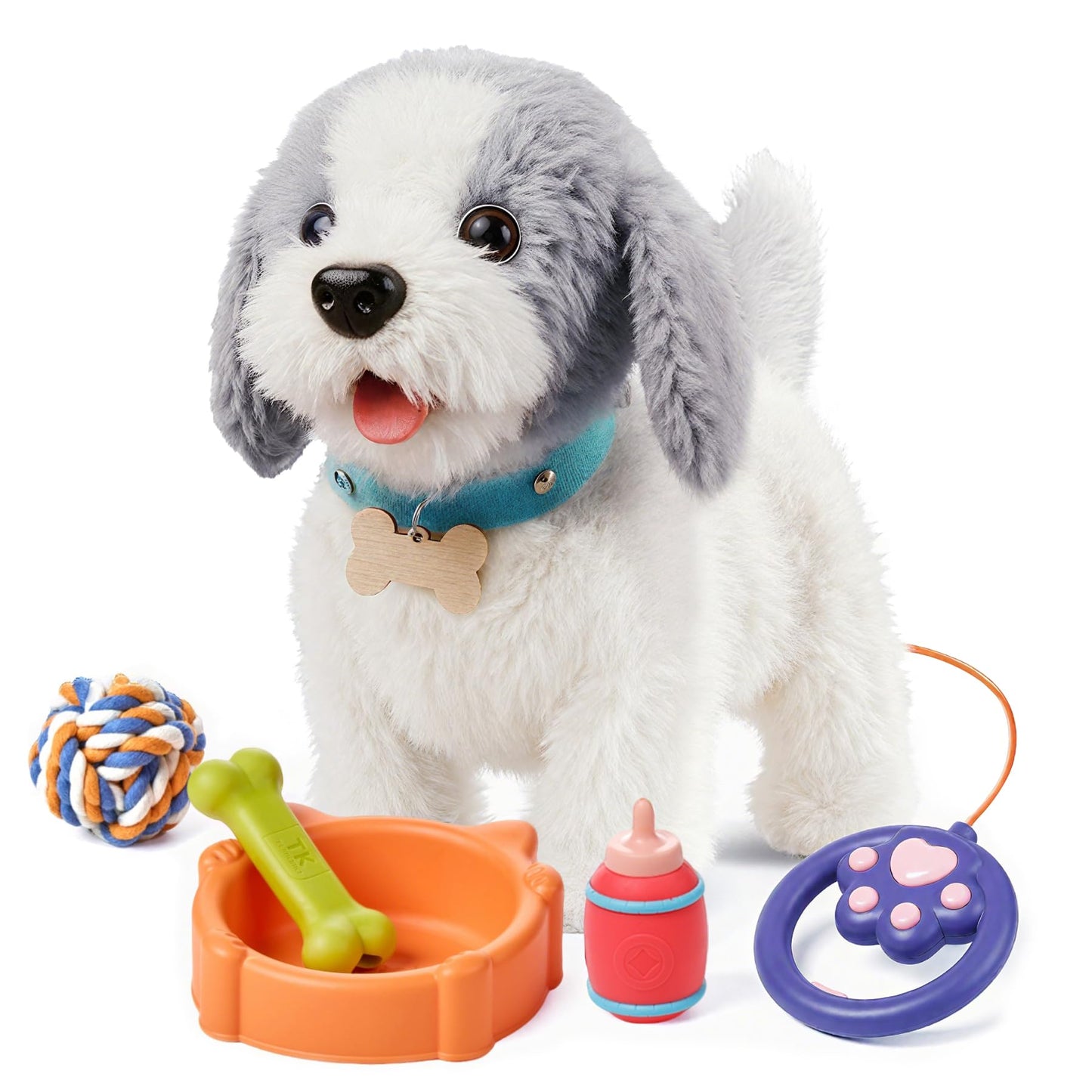 OR OR TU Walking Barking Toy Dog with Remote Control Leash – Plush Interactive Pet for Kids 3+