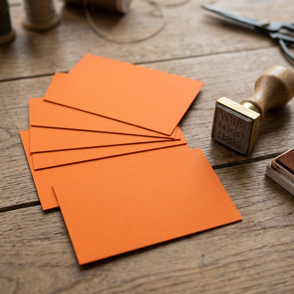 100 Orange Blank Business Cards 250gsm, Stamp, Print, ATC. Matt Card