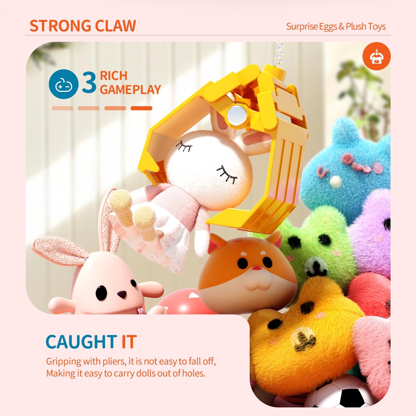 ORANGE OCEAN 54 PCS Large Claw Machine for Kids — Sound & Light Arcade Toy for Ages 3-8