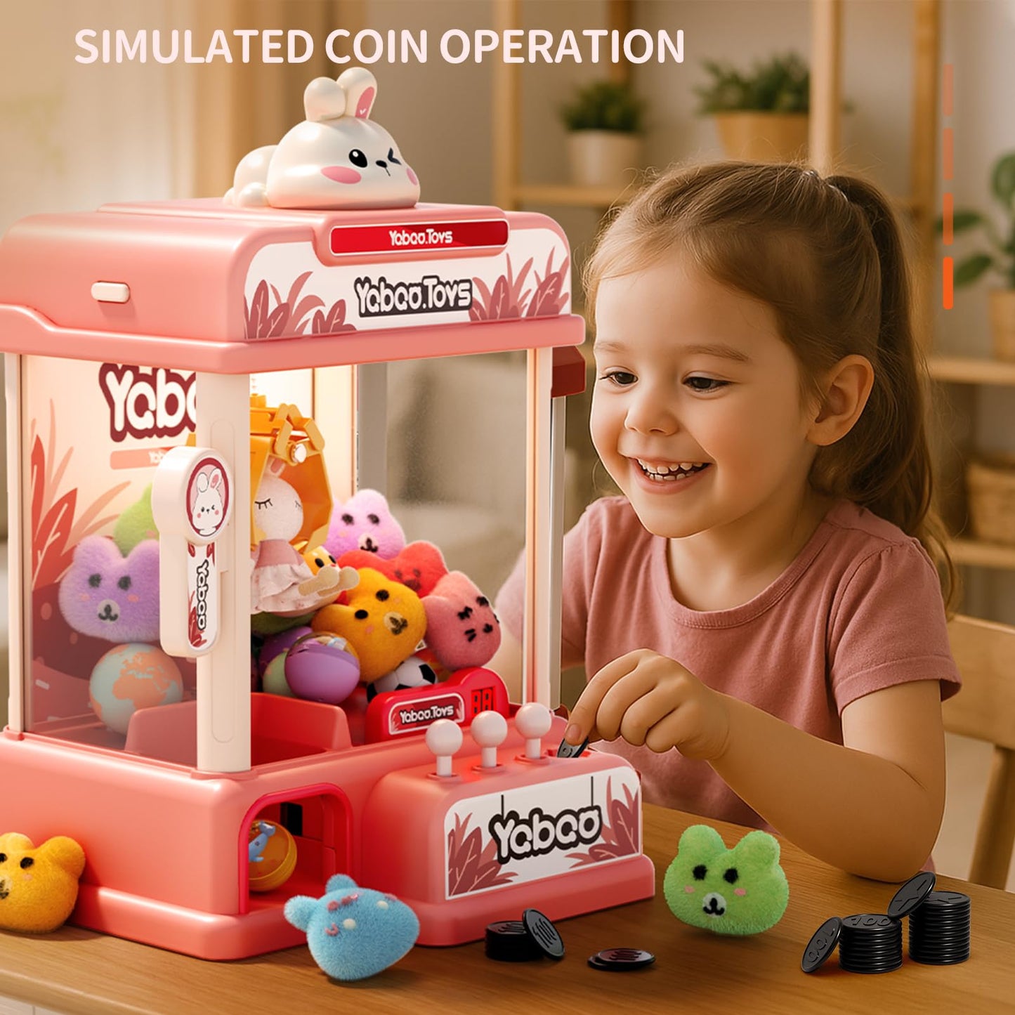 ORANGE OCEAN 54 PCS Large Claw Machine for Kids — Sound & Light Arcade Toy for Ages 3-8