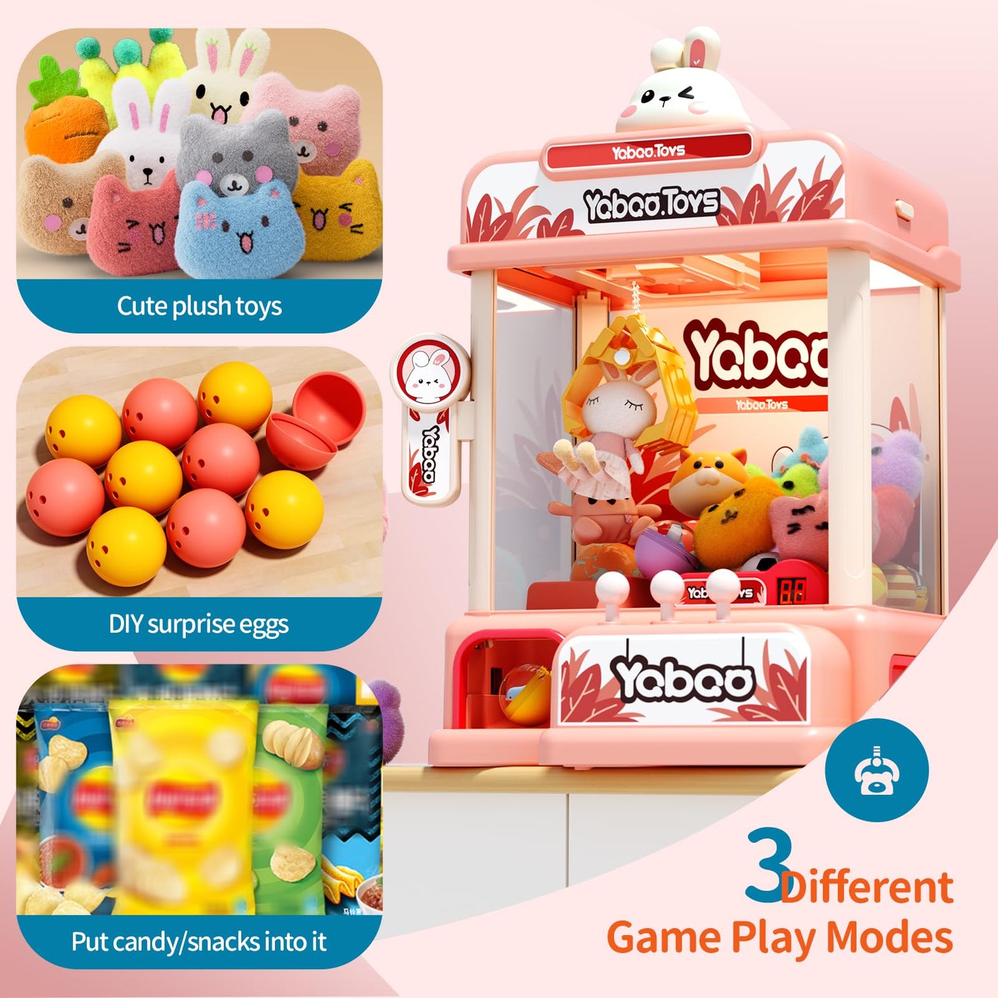 ORANGE OCEAN 54 PCS Large Claw Machine for Kids — Sound & Light Arcade Toy for Ages 3-8