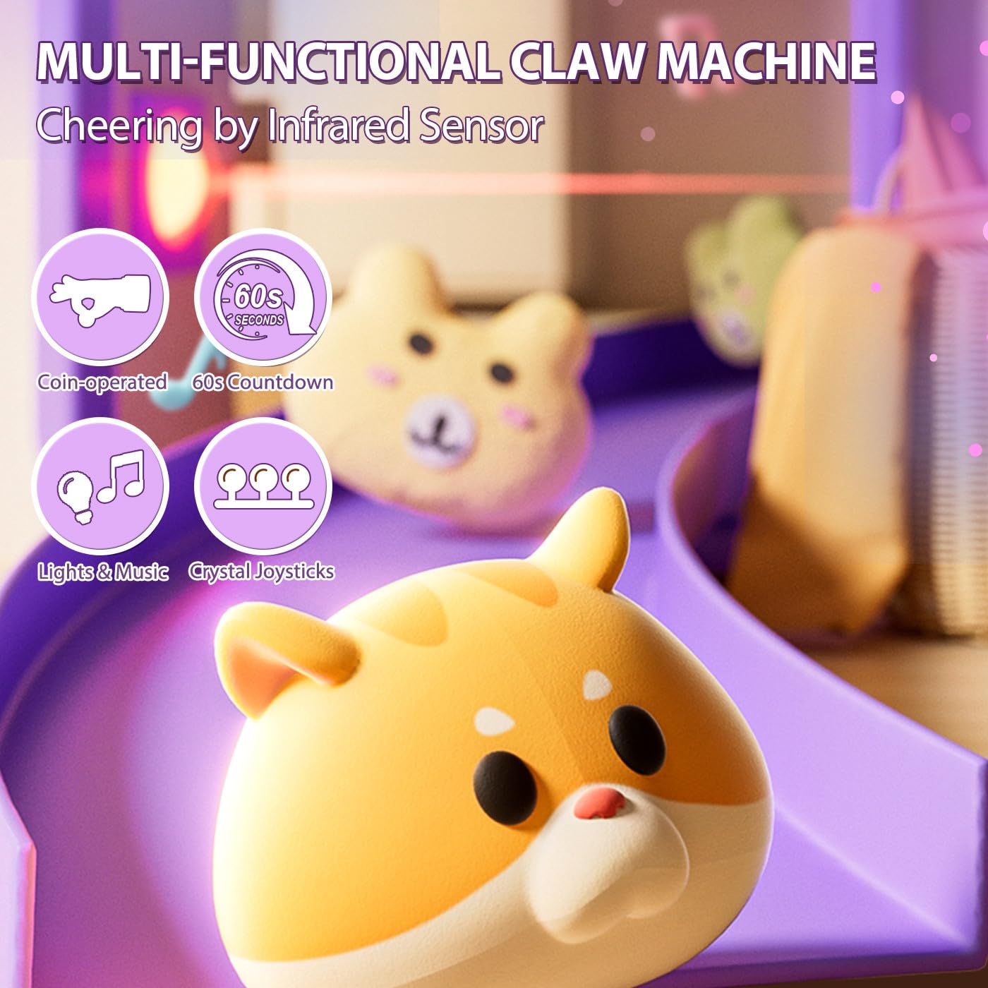 ORANGE OCEAN Large Claw Machine for Kids — Unicorn & Dinosaur Prize Arcade