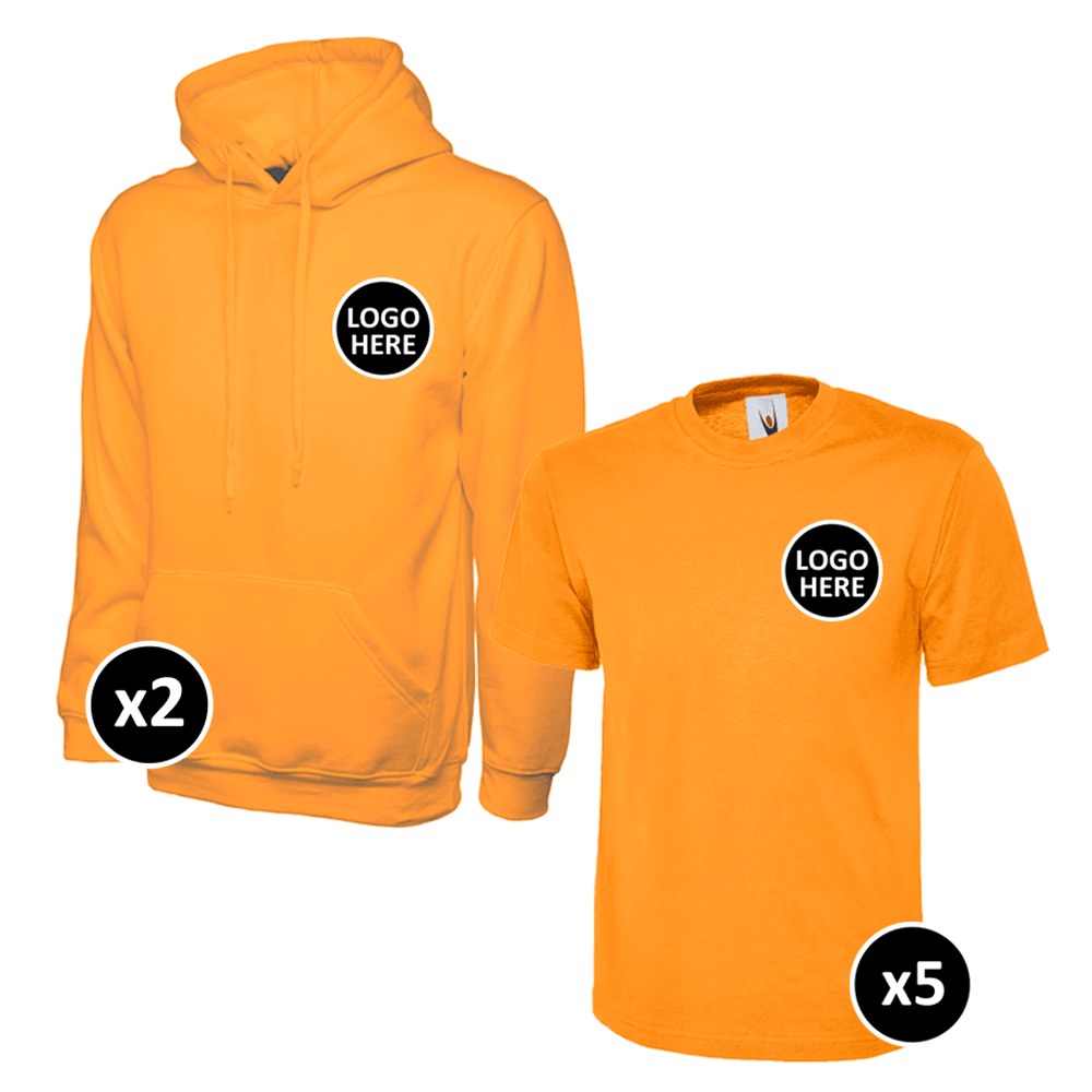 Uneek Hoodie & T-Shirts Bundle Inc Logo - 7 Items