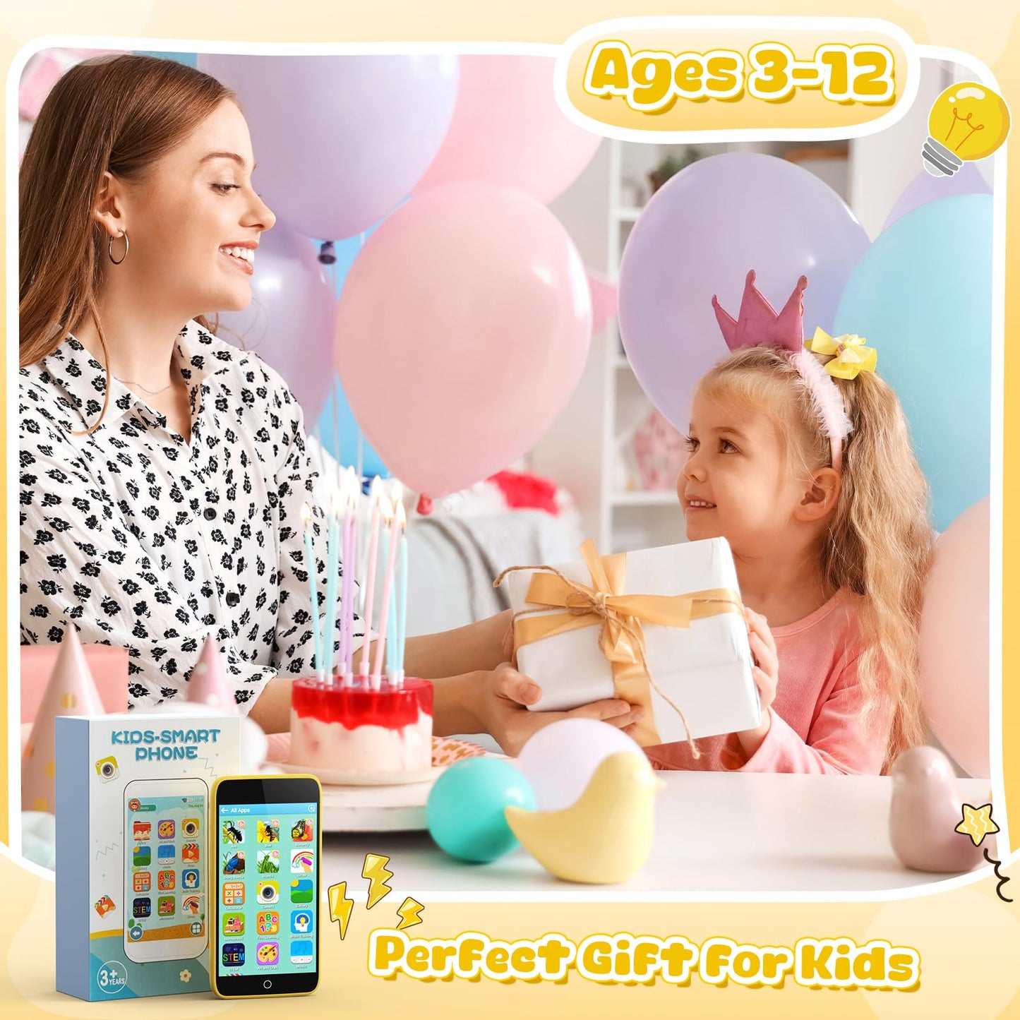 Orantronx Kids Smart Phone – 3.97-inch Learning Toy with 210+ Games & 190+ Drawings (Ages 3-12)