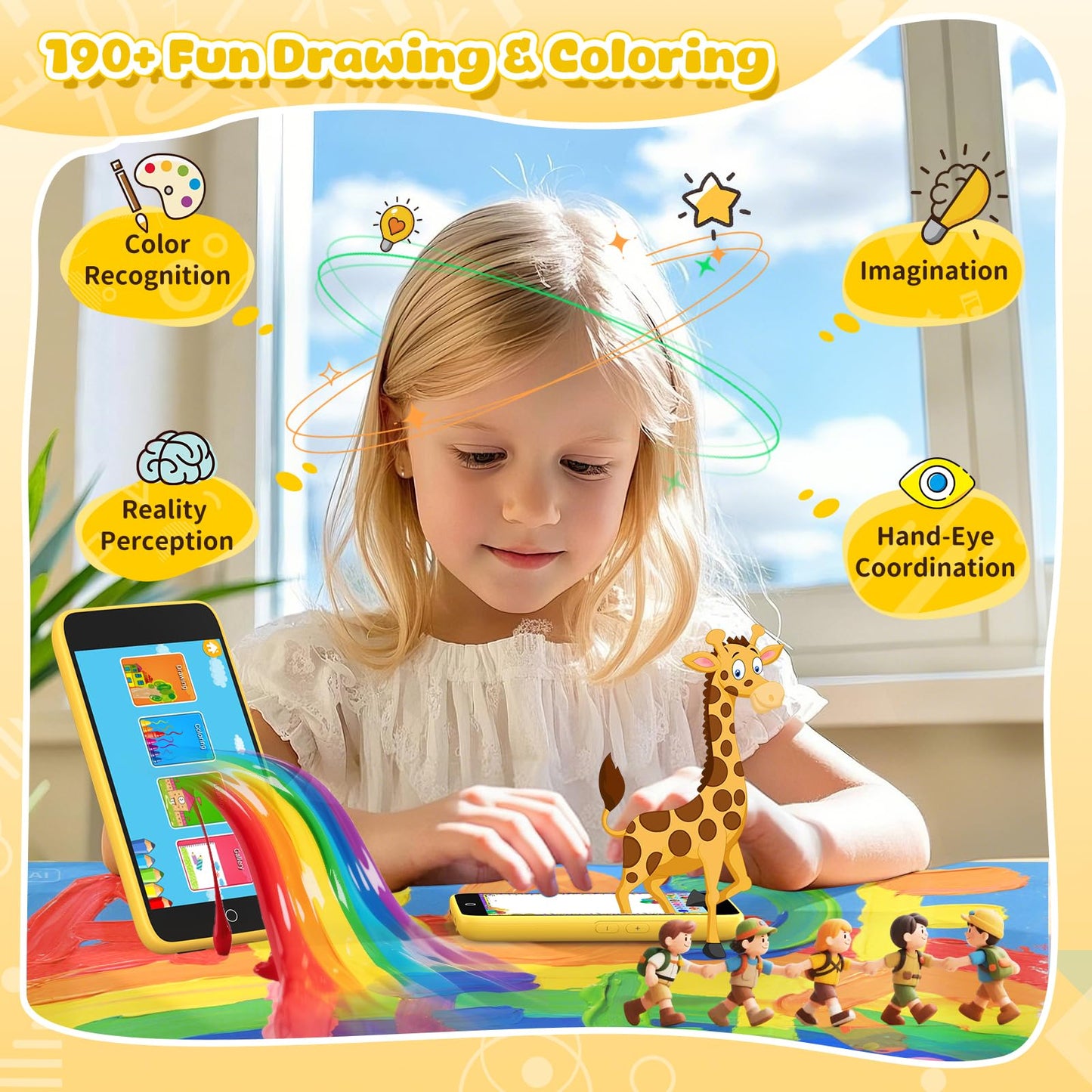 Orantronx Kids Smart Phone – 3.97-inch Learning Toy with 210+ Games & 190+ Drawings (Ages 3-12)