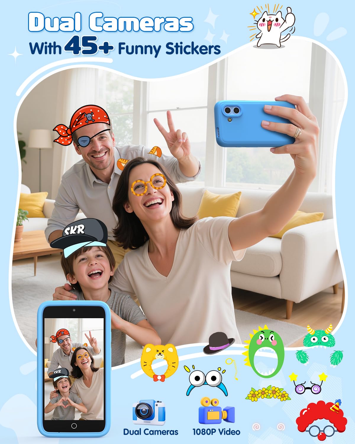 Orantronx Kids Smart Phone 8GB — 3.97-inch Touchscreen, 200+ Games, Dual Camera
