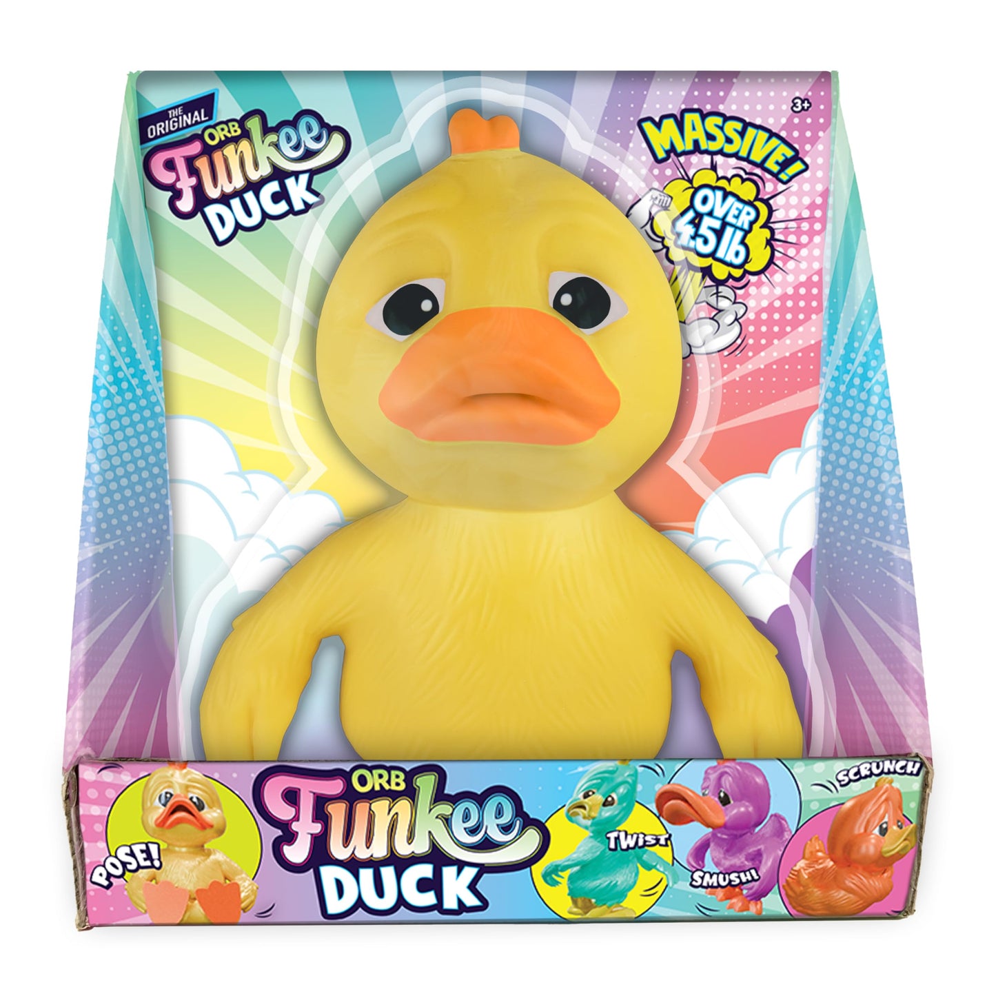 ORB Funkee Monkee Animalz Jumbo Squishy Rubber Duck – Giant 4.5 lb Stretchy Toy