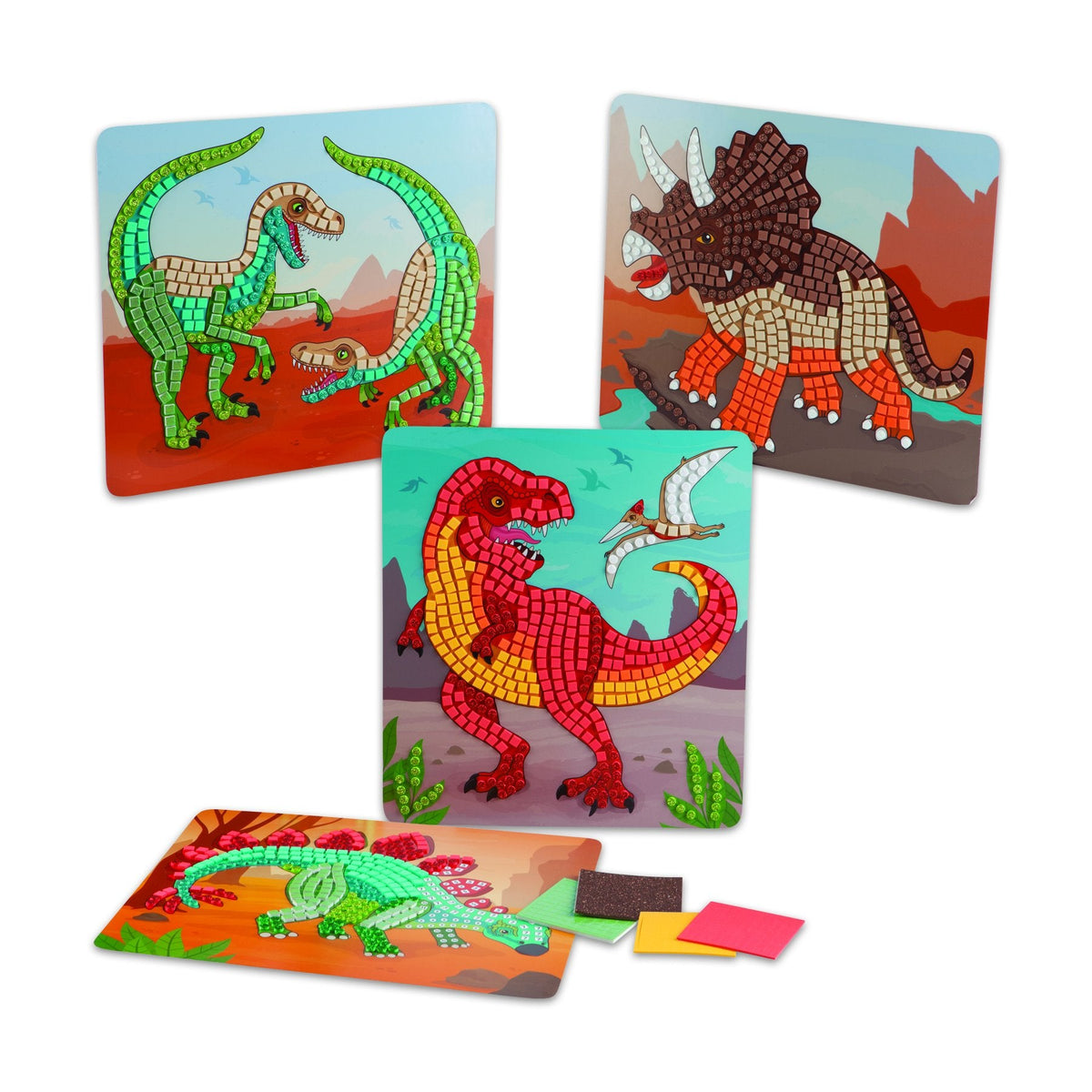 ORB Sticky Mosaics Dinosaurs - 4 Designs, 2,000+ Peel & Stick Tiles