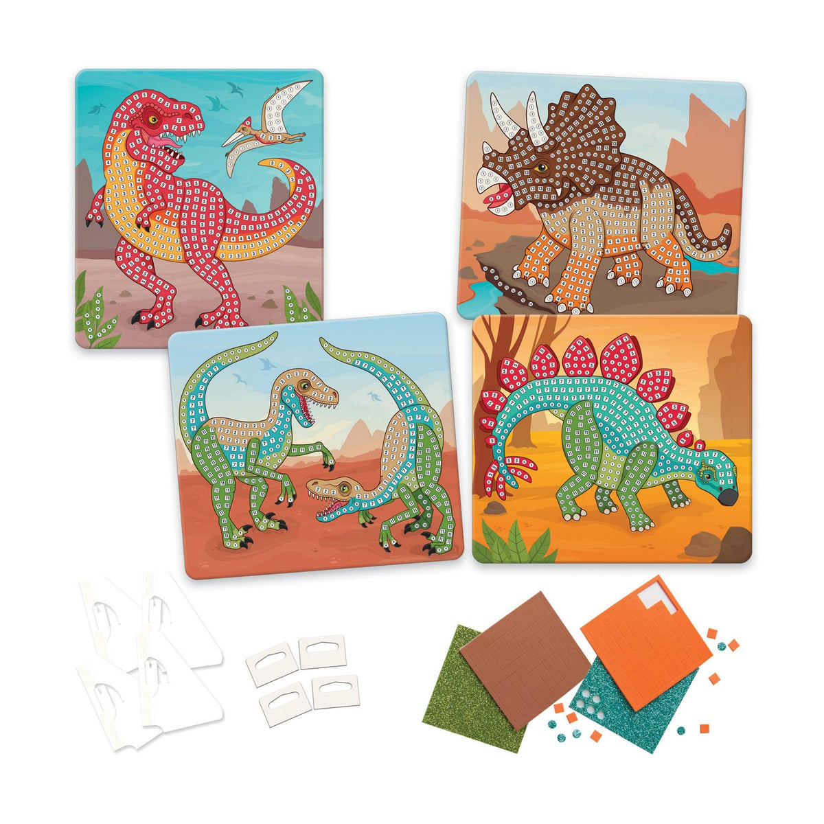 ORB Sticky Mosaics Dinosaurs - 4 Designs, 2,000+ Peel & Stick Tiles