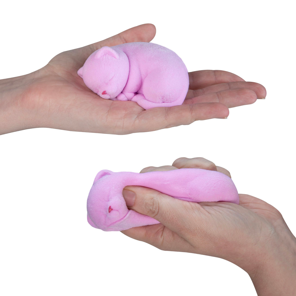 ORB Tabalicious Fluffs TABA Squishy Pink Cat – Fuzzy, Flocked Toy by The Orb Factory