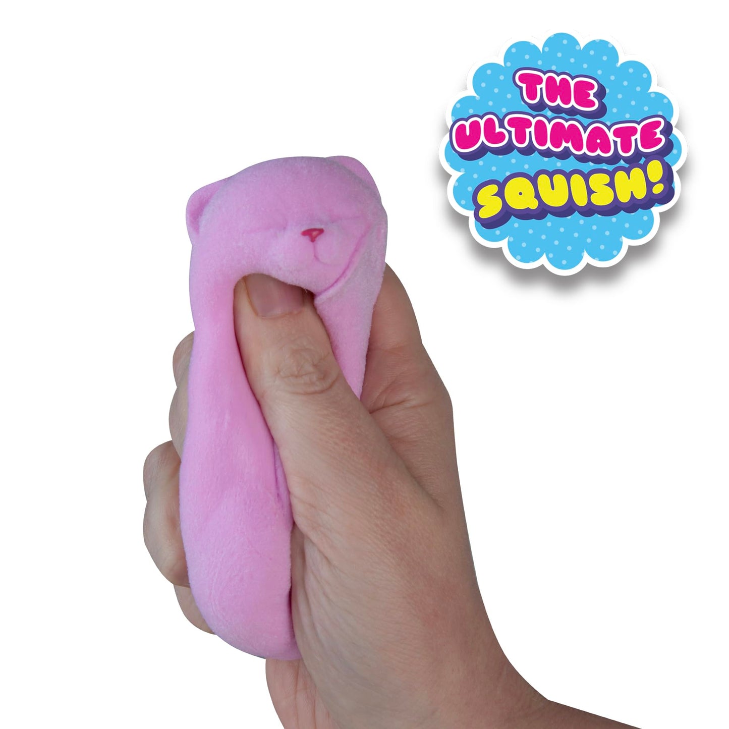 ORB Tabalicious Fluffs TABA Squishy Pink Cat – Fuzzy, Flocked Toy by The Orb Factory