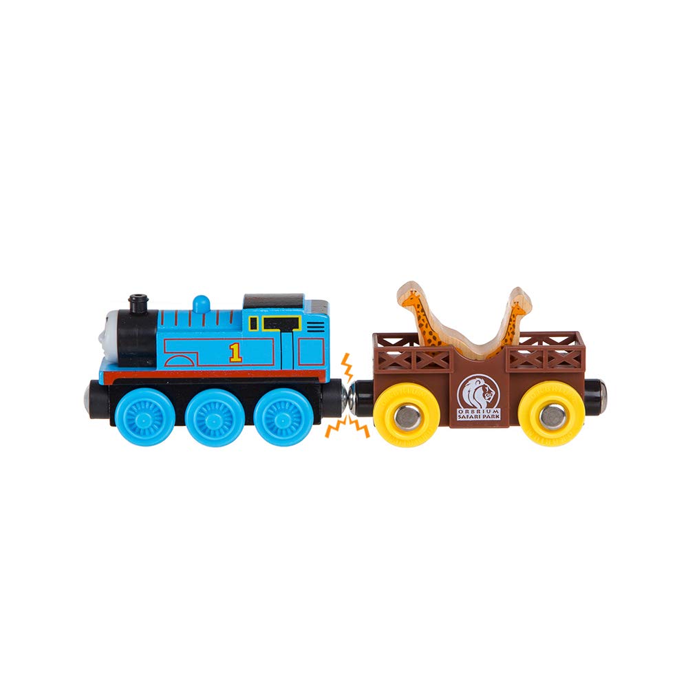 Orbrium Wooden Train Set – 18-Piece Collection, 12 Magnetic Cars & Engines | Compatible with Thomas, Brio, Melissa & Doug