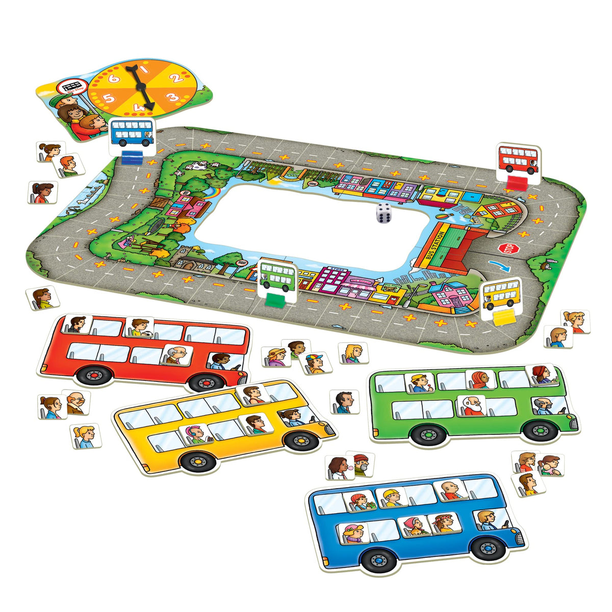 Orchard Toys Moose Bus Stop Game – Add & Subtract Fun (Ages 4-8, 2-4 Players)