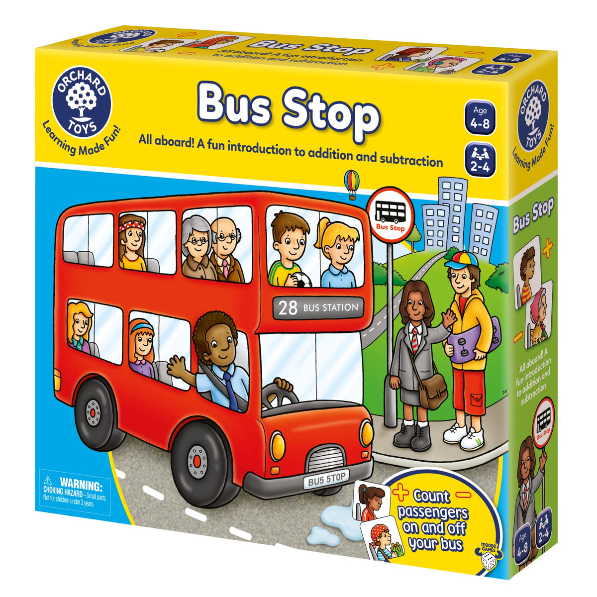 Orchard Toys Moose Bus Stop Game – Add & Subtract Fun (Ages 4-8, 2-4 Players)