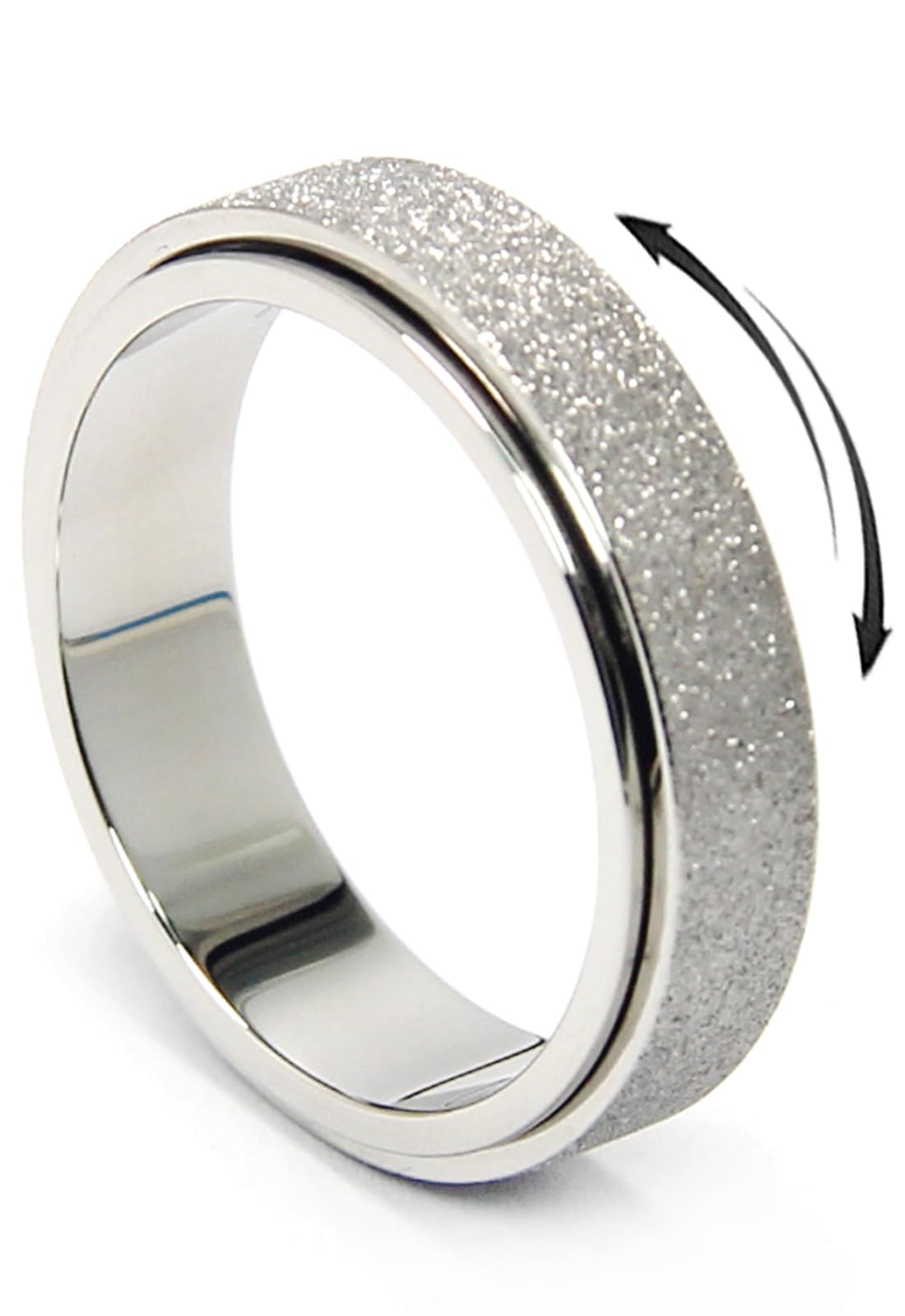 OreilleStar Anxiety Ring for Women – 6mm Titanium Stainless Steel Fidget Spinner Ring