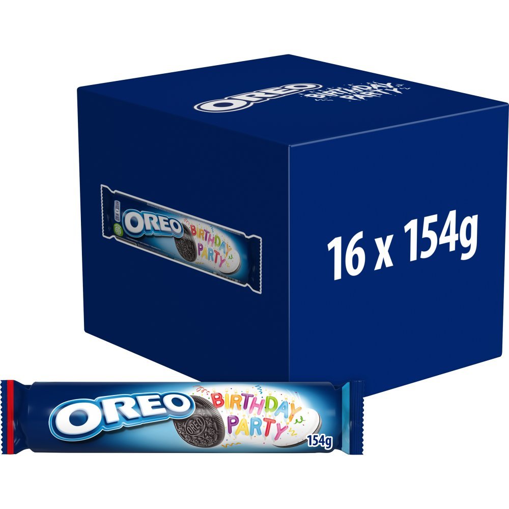 Oreo Birthday Party Sandwich Biscuit 154g (Box of 16)