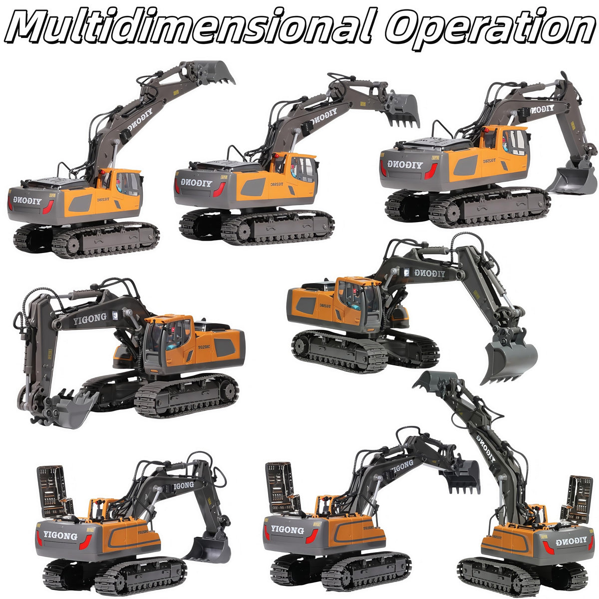 OrgaNatureQueen RC Excavator with Lights & Sound — 11-Channel Heavy Equipment Toy