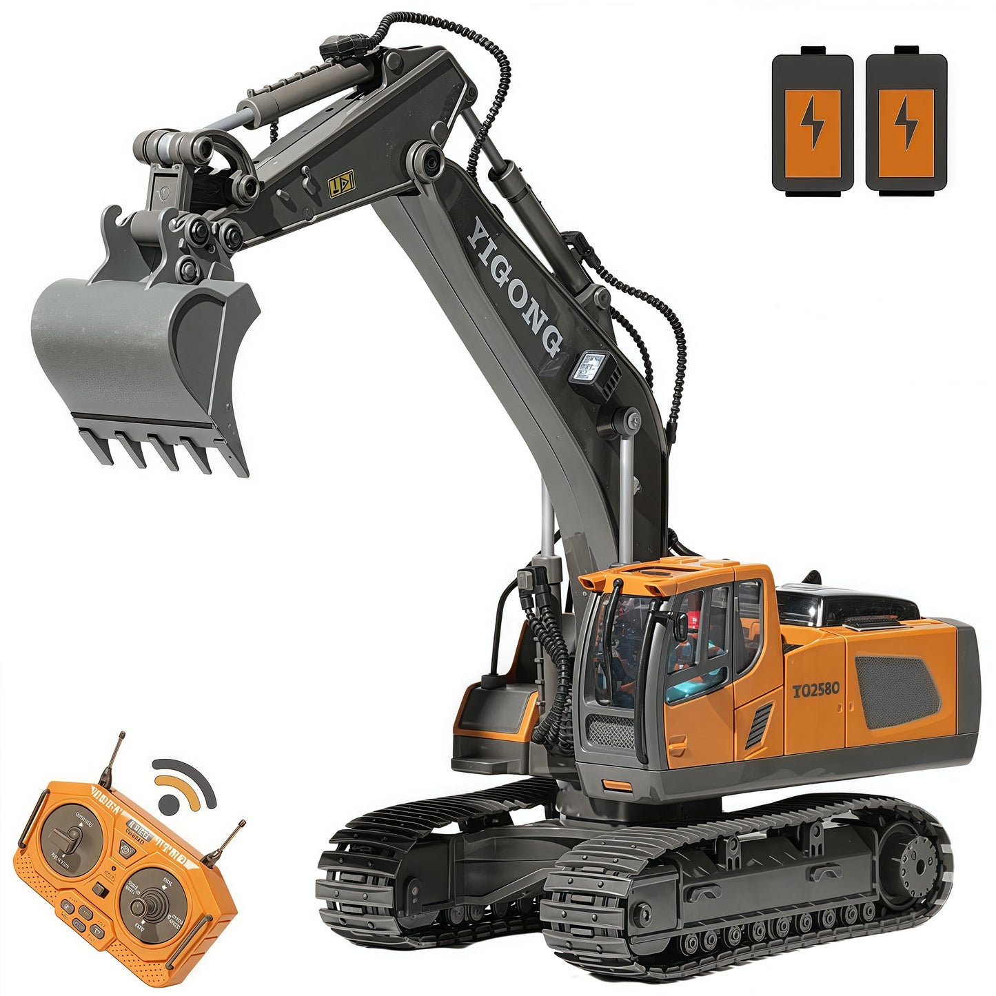 OrgaNatureQueen RC Excavator with Lights & Sound — 11-Channel Heavy Equipment Toy