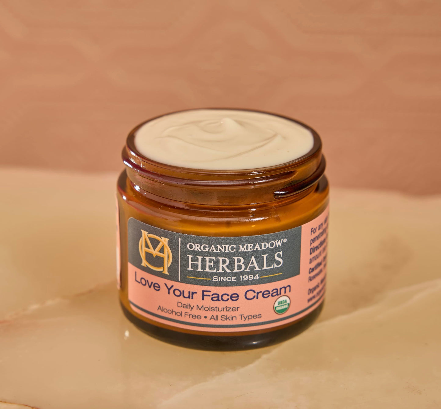 Organic Meadow Herbals Love Your Face Cream – USDA Organic Rich Facial Moisturizer (2oz) | All Skin Types | Woman-Owned