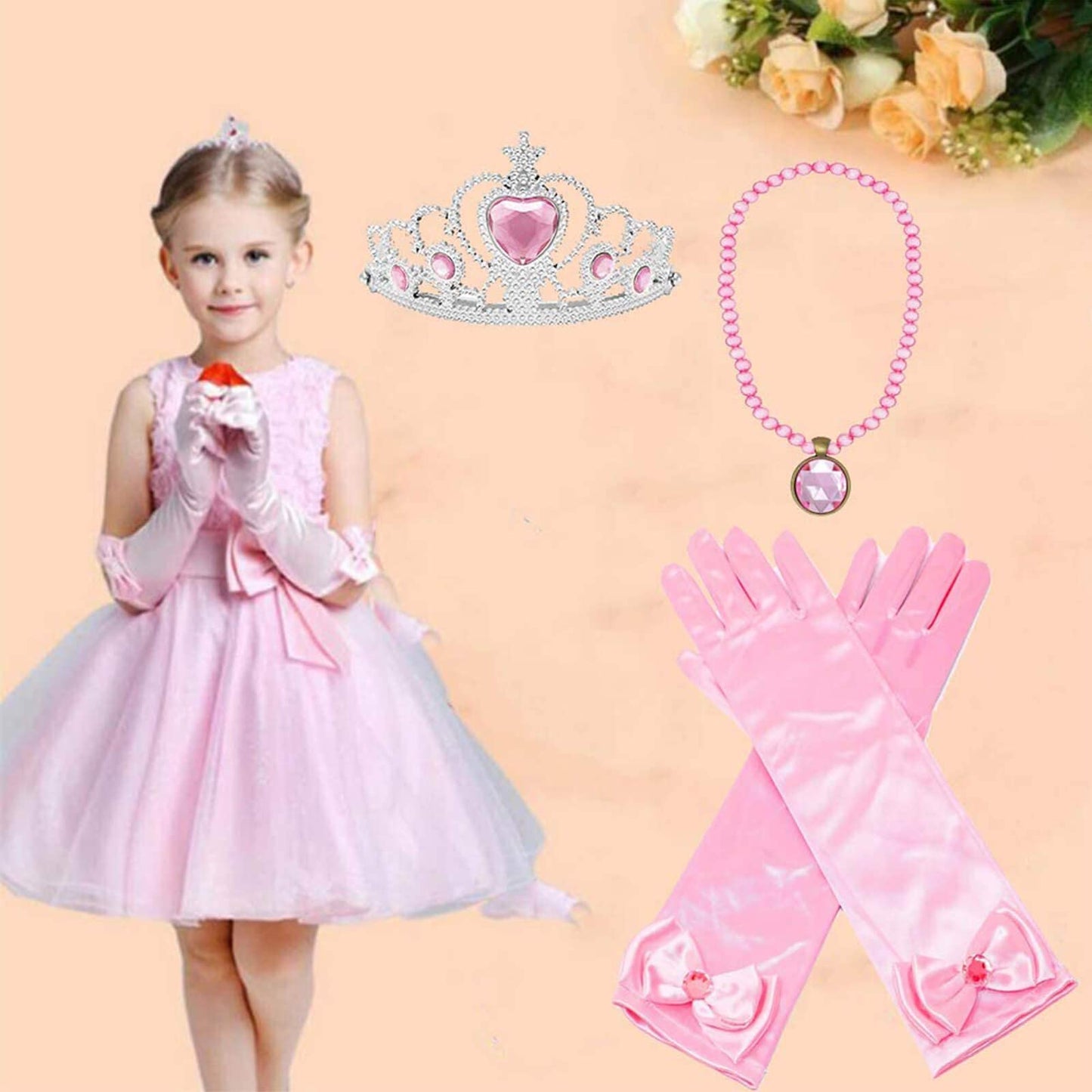 Orgrimmar Princess Dress Up Accessories — Gloves, Tiara, Crown, Wand & Jewelry for Kids