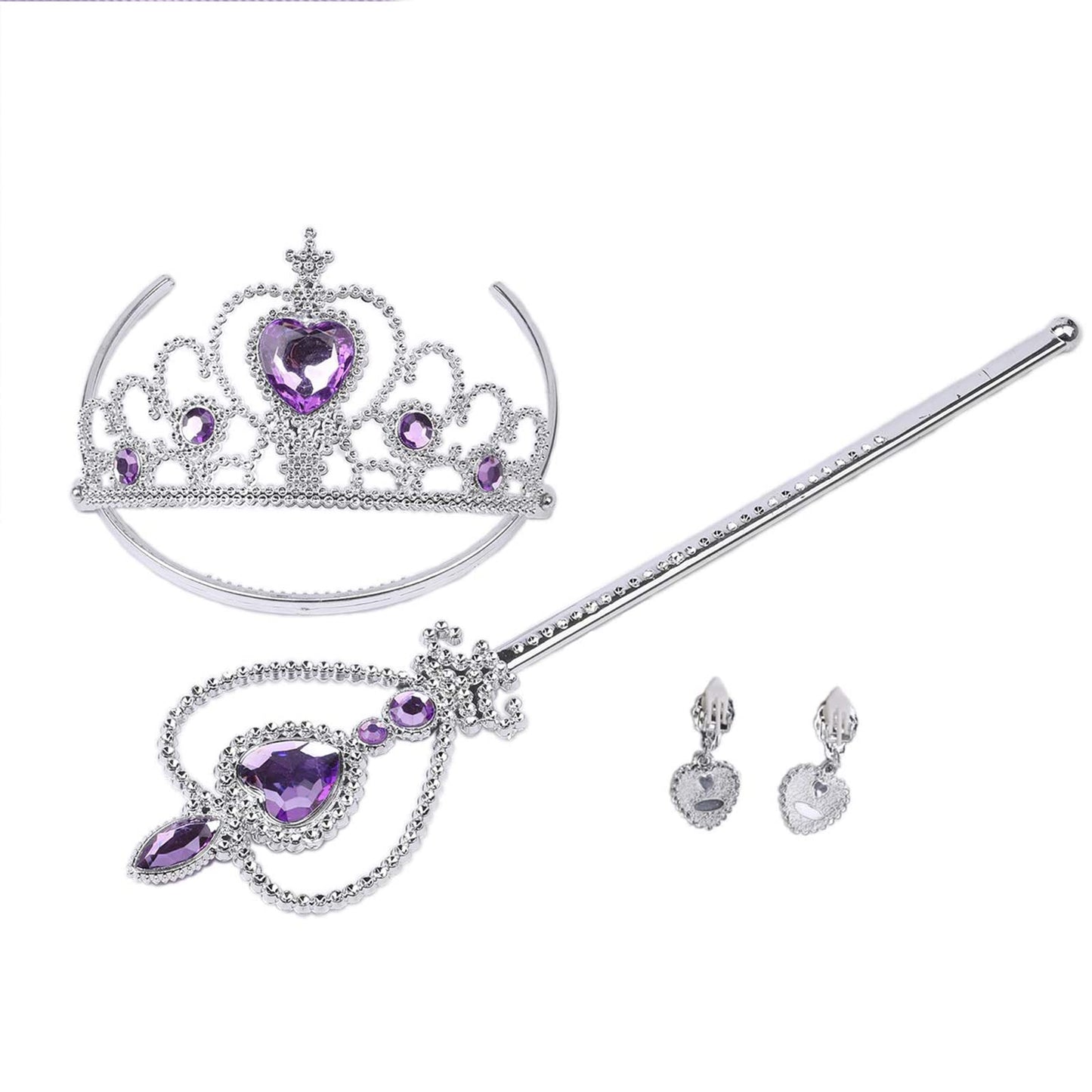 Orgrimmar Princess Dress Up Kit (Purple) — Gloves, Tiara, Wand, Necklace & Earrings