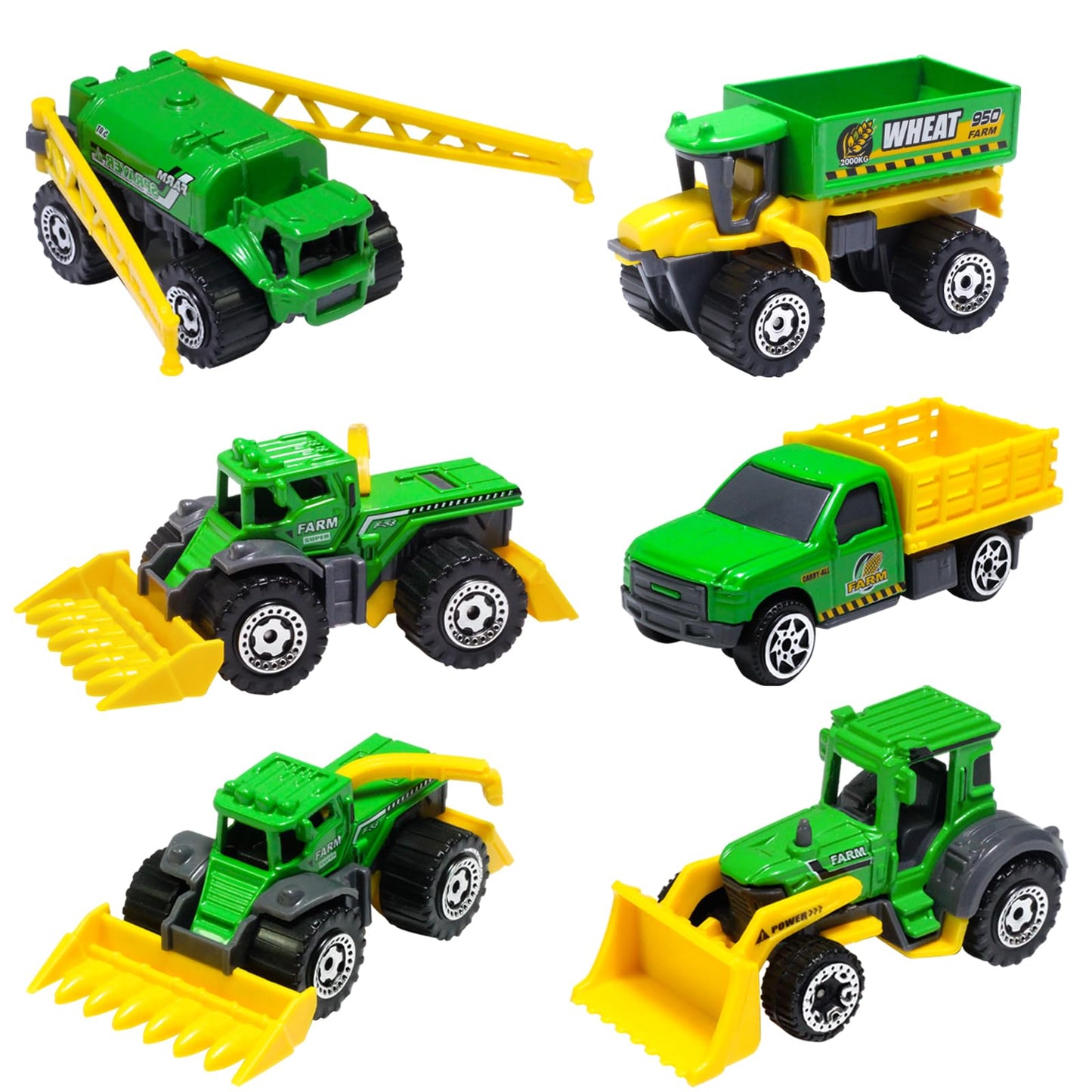 Oriate Children Diecasting Farm Toy Set 6pcs – Harvester, Transporter, Truck & Sprayer (3+ Years)