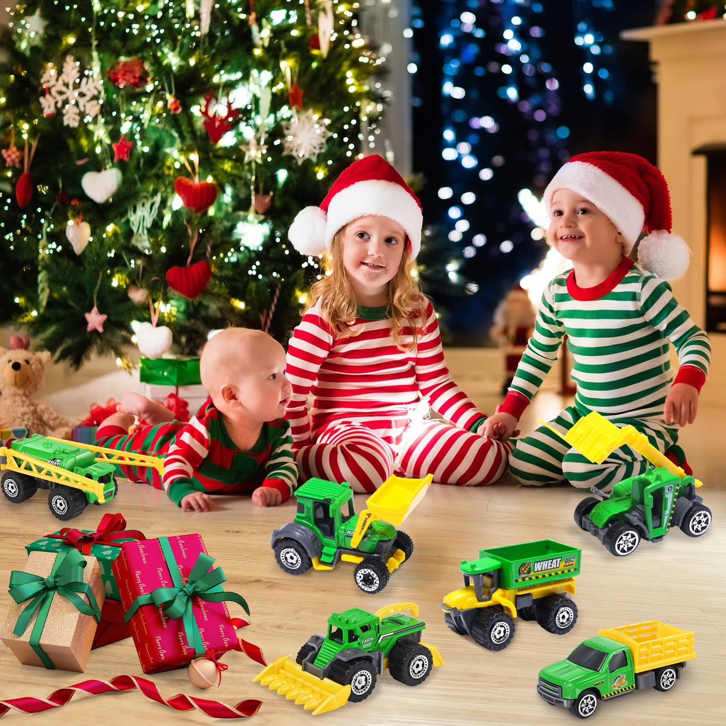 Oriate Children Diecasting Farm Toy Set 6pcs – Harvester, Transporter, Truck & Sprayer (3+ Years)