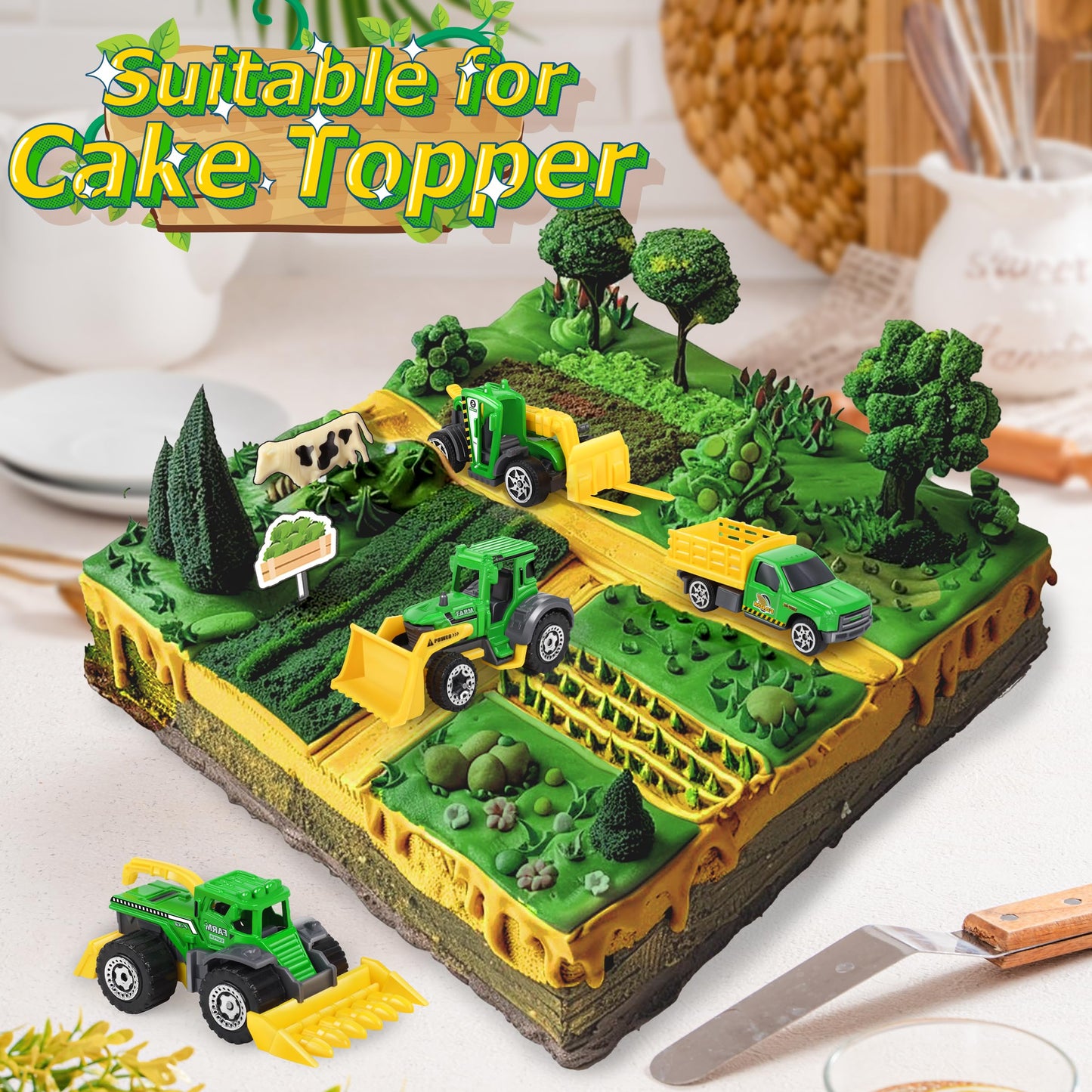 Oriate Children Diecasting Farm Toy Set 6pcs – Harvester, Transporter, Truck & Sprayer (3+ Years)