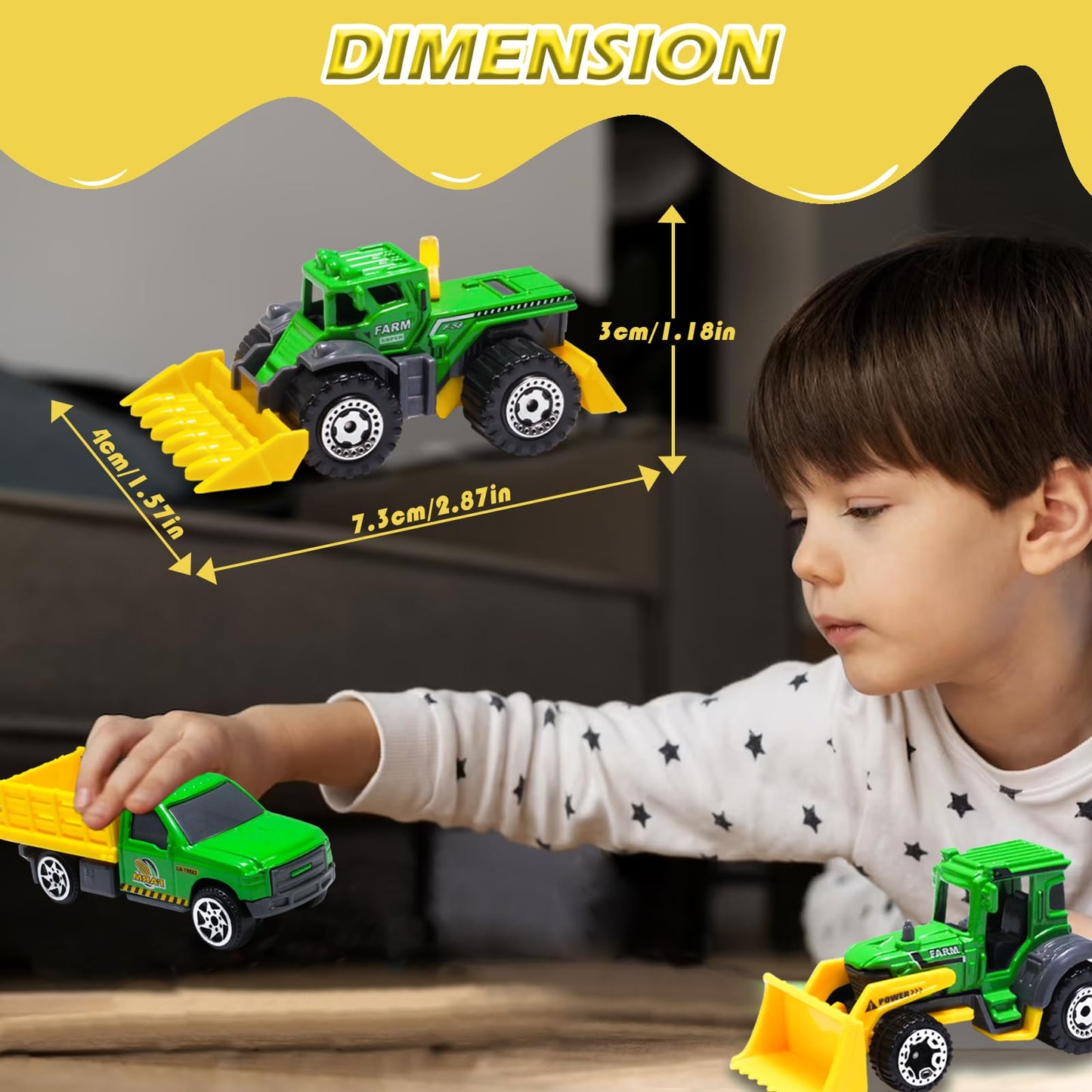 Oriate Children Diecasting Farm Toy Set 6pcs – Harvester, Transporter, Truck & Sprayer (3+ Years)