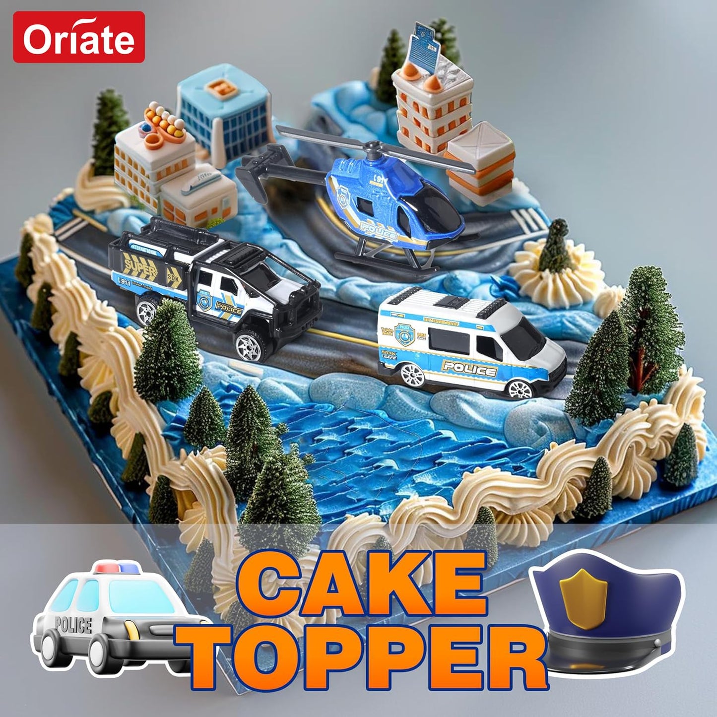 Oriate Diecast Police Rescue City SWAT Car Set with Heavy-Duty Trailer (13pcs)