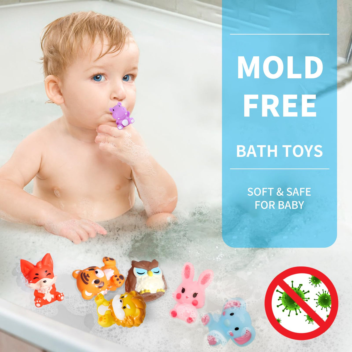 Oriate Zoo Animals Finger Puppets – 10-Piece Toddler Bath & Travel Toys