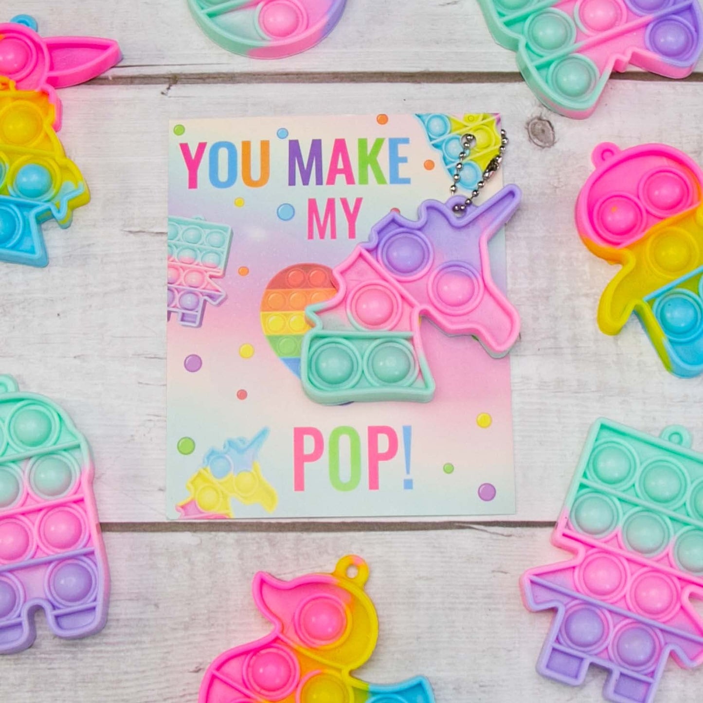 ORIENTAL CHERRY Valentines Day Gifts for Kids – 24 Valentines Cards with Pop Bubbles (Bulk Set)