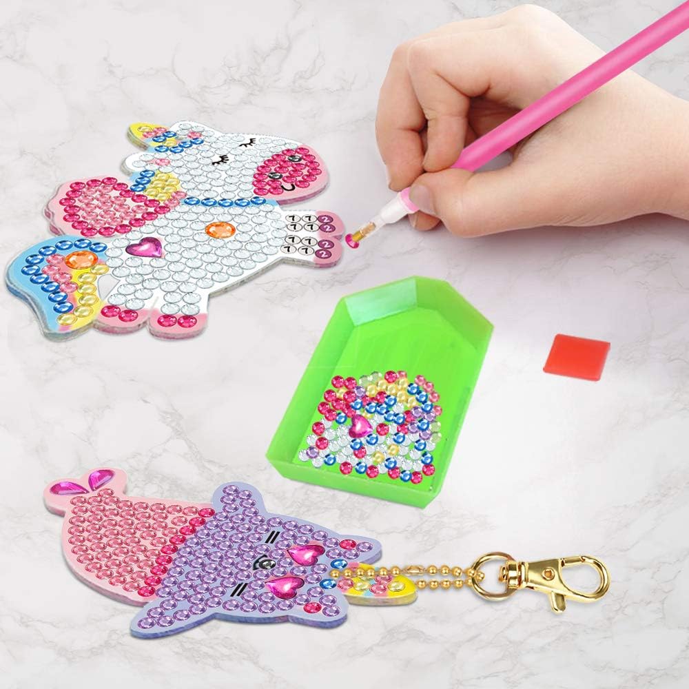 ORIENTAL CHERRY GEM Keychains Kit — 5D Diamond Art Painting for Kids Ages 8-12