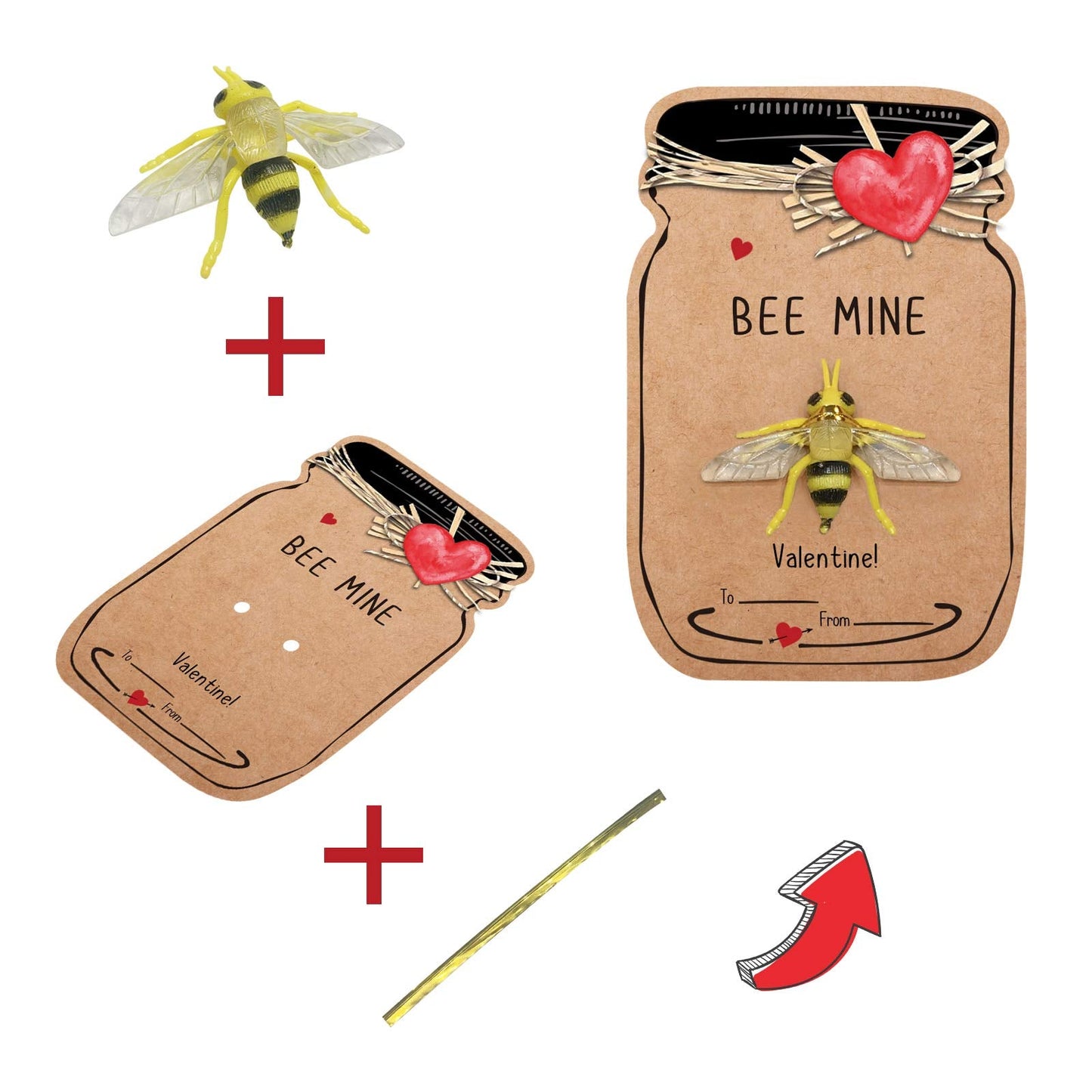 Oriental Cherry Love Bug Valentines Cards – 30 Pack for Kids, 6 Bug Designs