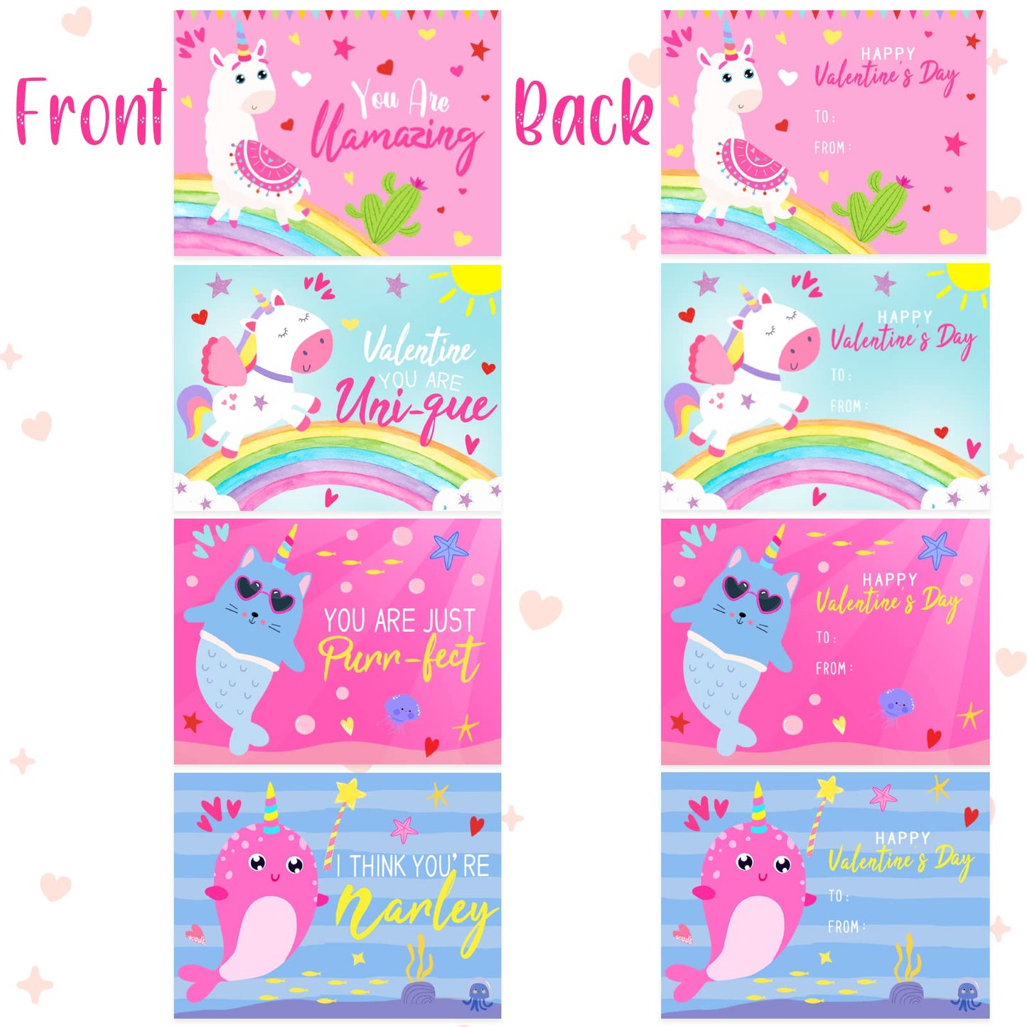 ORIENTAL CHERRY Valentines Day Kids Stationery Gift Set – 24 Pack