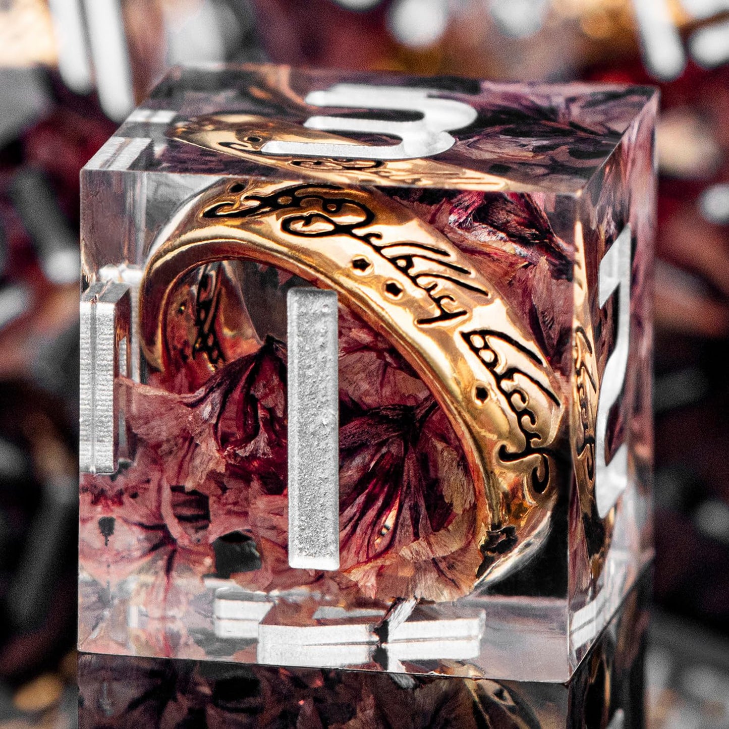 ORIFANTOU Magic Golden Ring DND Dice Set with Case