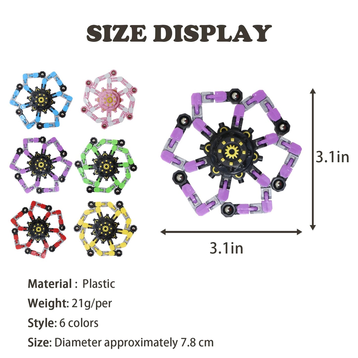Original Ecology 6pcs Transformable Fidget Spinners — Sensory Toys for Kids