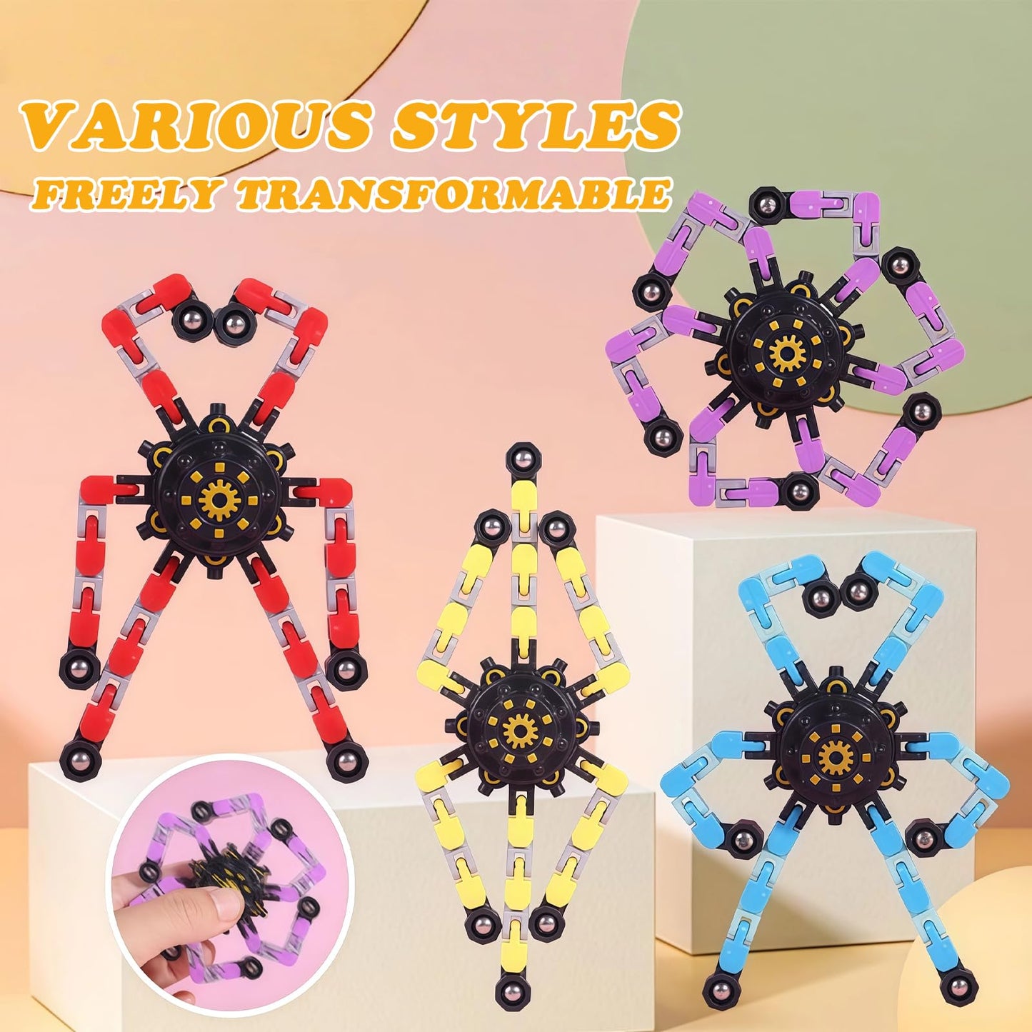 Original Ecology 6pcs Transformable Fidget Spinners — Sensory Toys for Kids