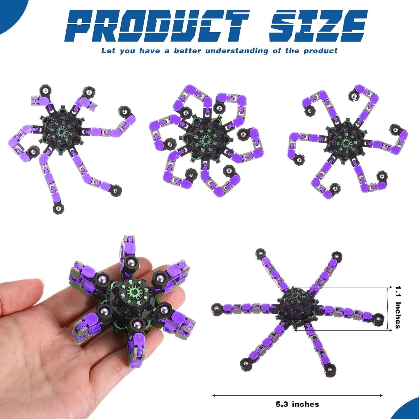 Original Ecology 24-Pack Transformable Fidget Spinners – Advanced Sensory Toys for Stress Relief, Autism & ADHD