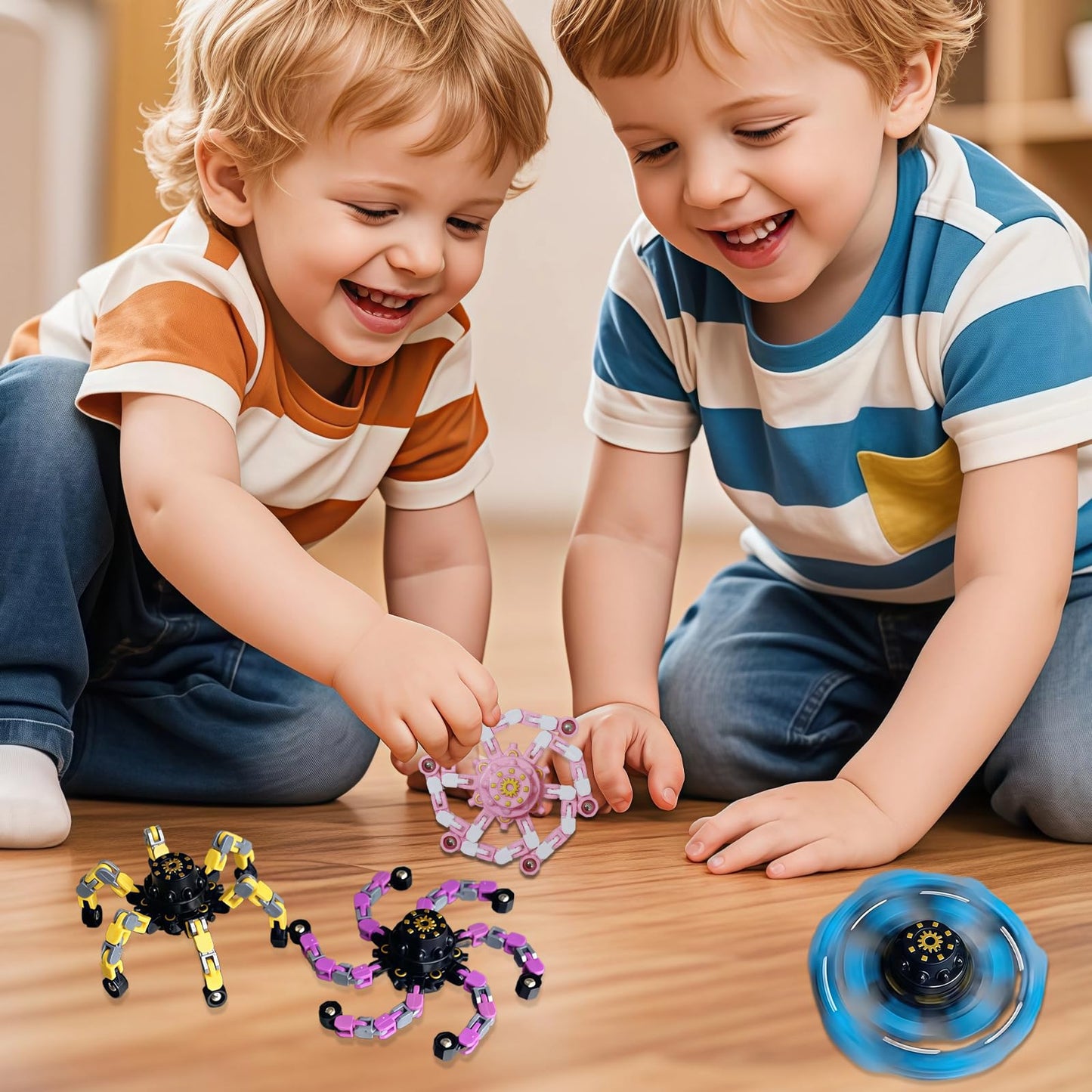 Original Ecology 6pcs Transformable Fidget Spinners — Sensory Toys for Kids