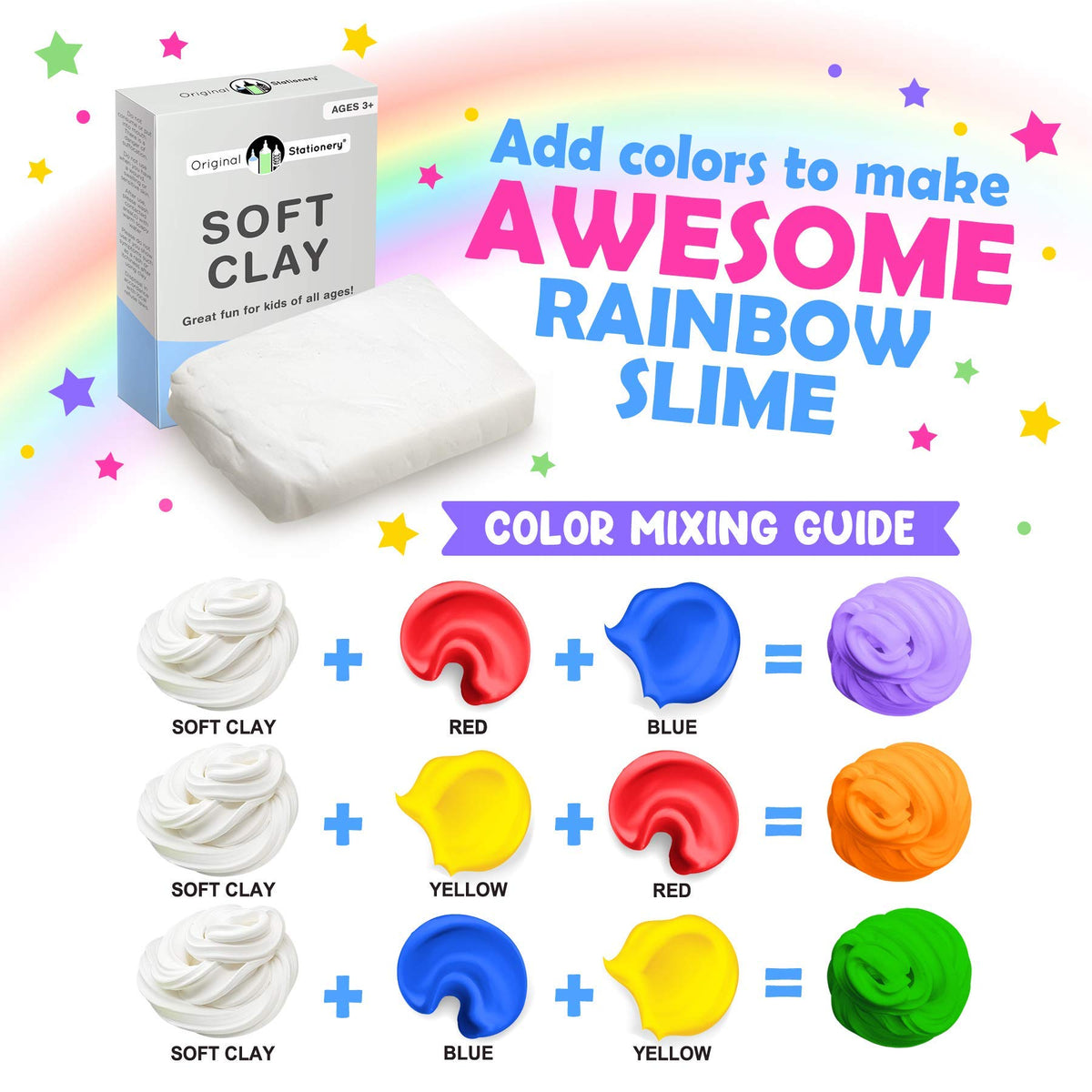Original Stationery Soft Clay for Slime – 230 g White Foam Clay Add-in with Butter Texture