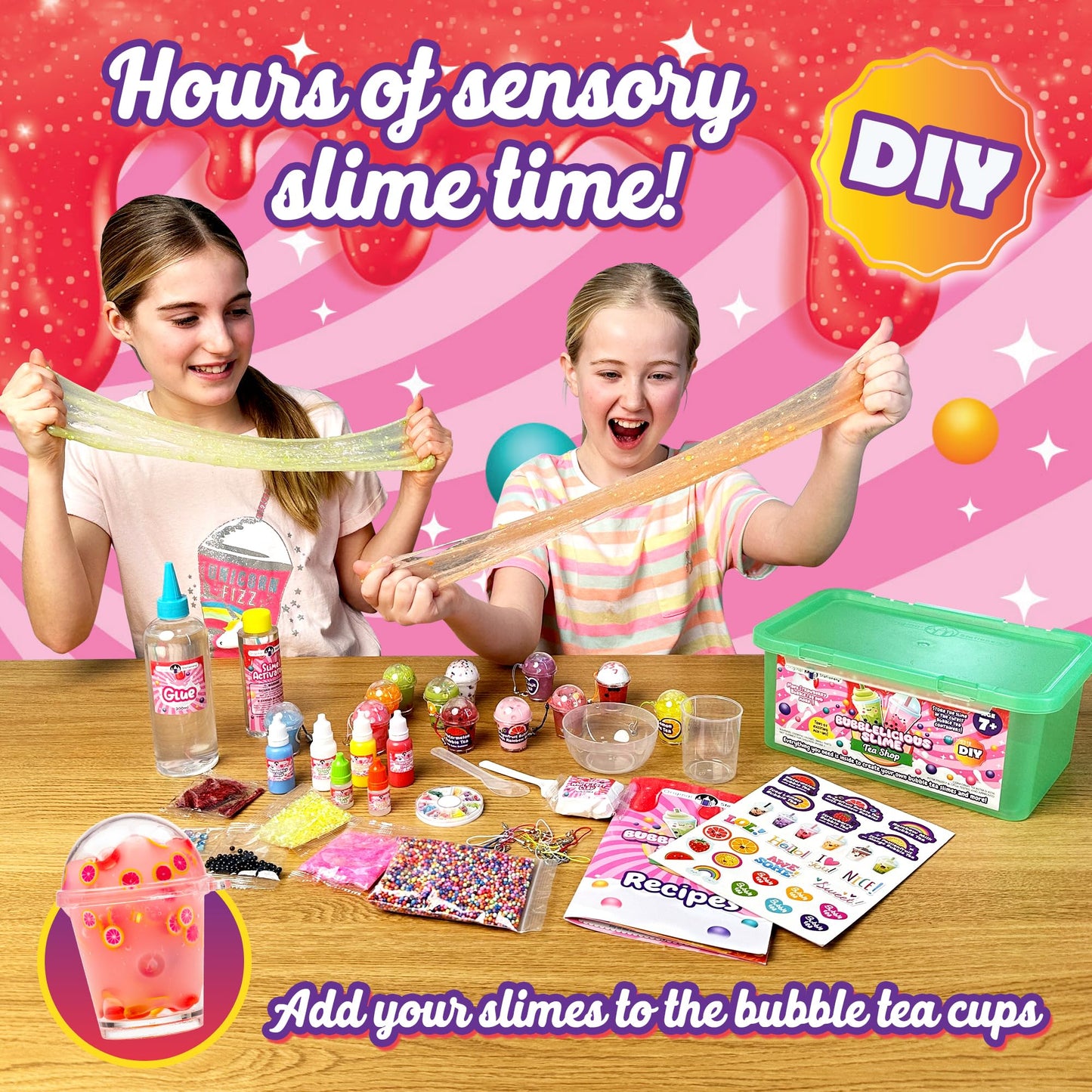 Original Stationery Bubble Tea Slime Kit – Tea Shop Themed DIY Slime for Girls