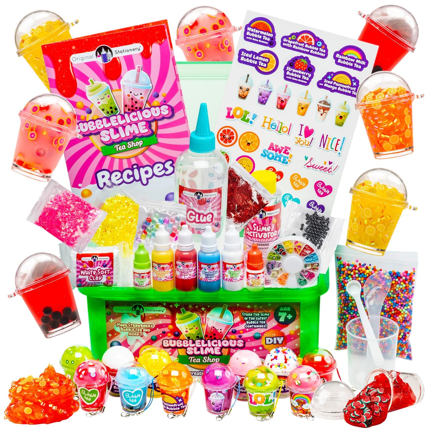 Original Stationery Bubble Tea Slime Kit – Tea Shop Themed DIY Slime for Girls