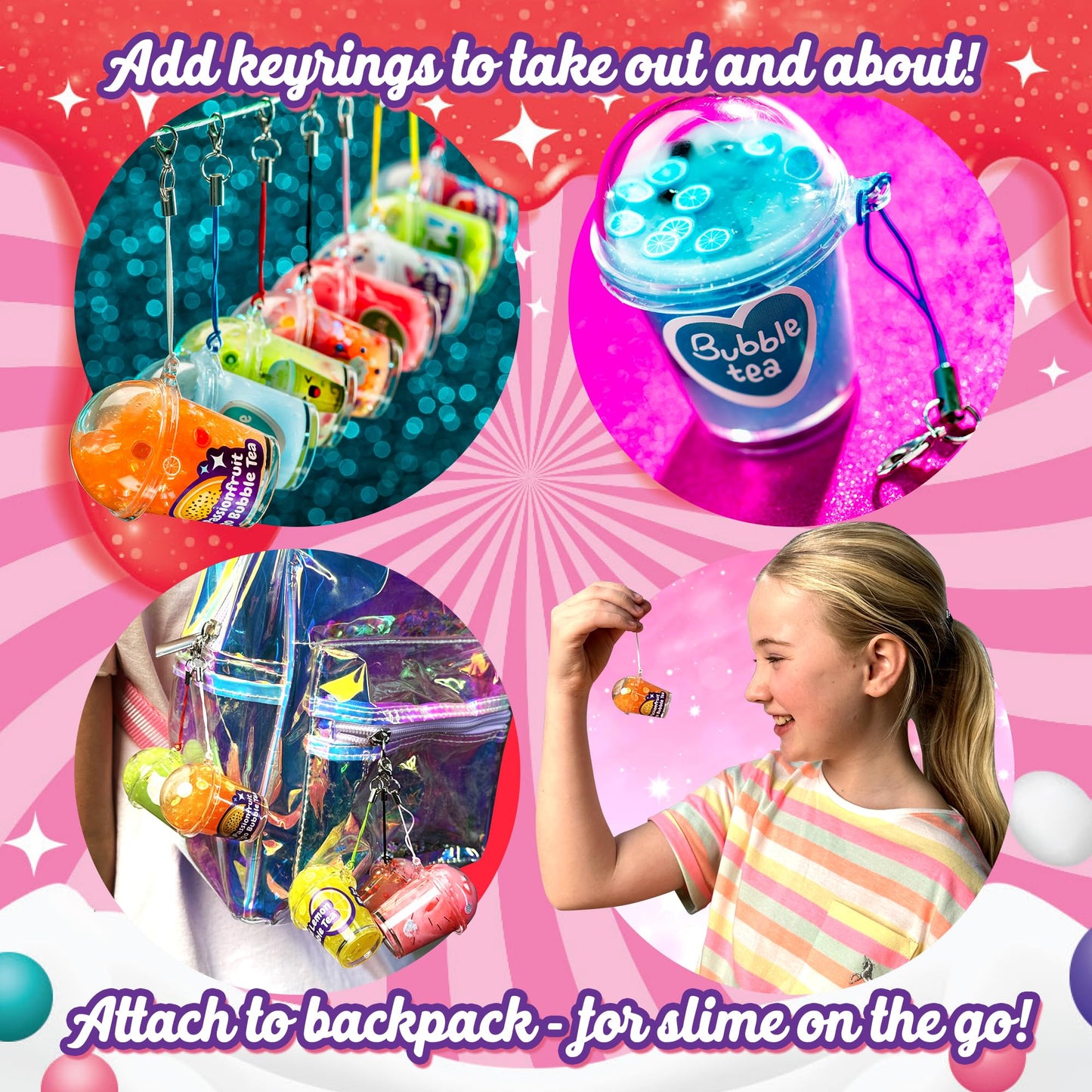 Original Stationery Bubble Tea Slime Kit – Tea Shop Themed DIY Slime for Girls