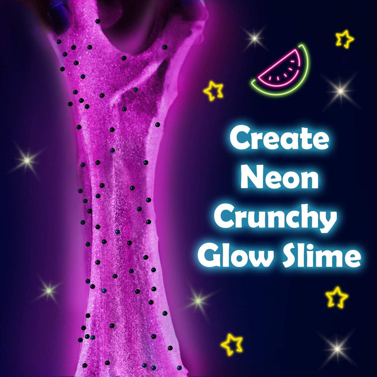 Original Stationery Glow in the Dark Slime Kit – Neon Crunchy Slime & Floam Jelly Cubes, 39-Piece Gift Set for Ages 10-12