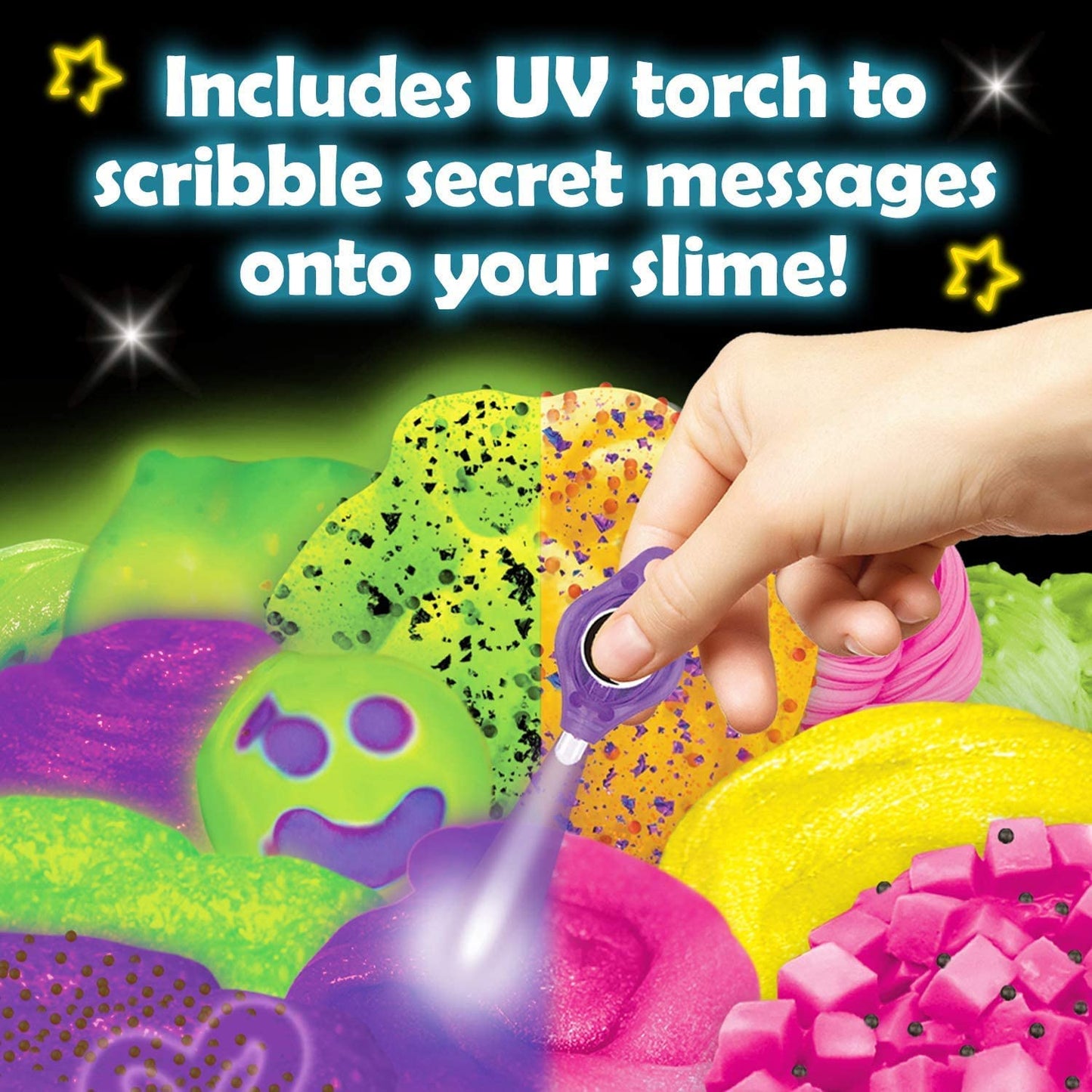 Original Stationery Glow in the Dark Slime Kit – Neon Crunchy Slime & Floam Jelly Cubes, 39-Piece Gift Set for Ages 10-12