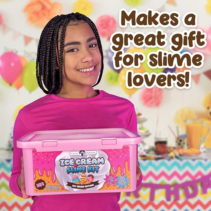 Original Stationery Ice Cream Slime Kit – 31-Piece Scented Slime Set for Girls 8–12