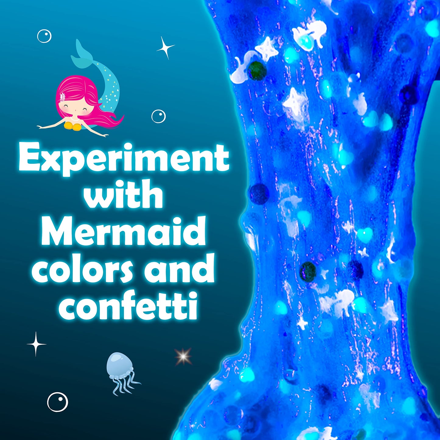 Original Stationery Mermaid Slime Kit – 35-Piece Glow-in-the-Dark Butter & Glitter Slime Set