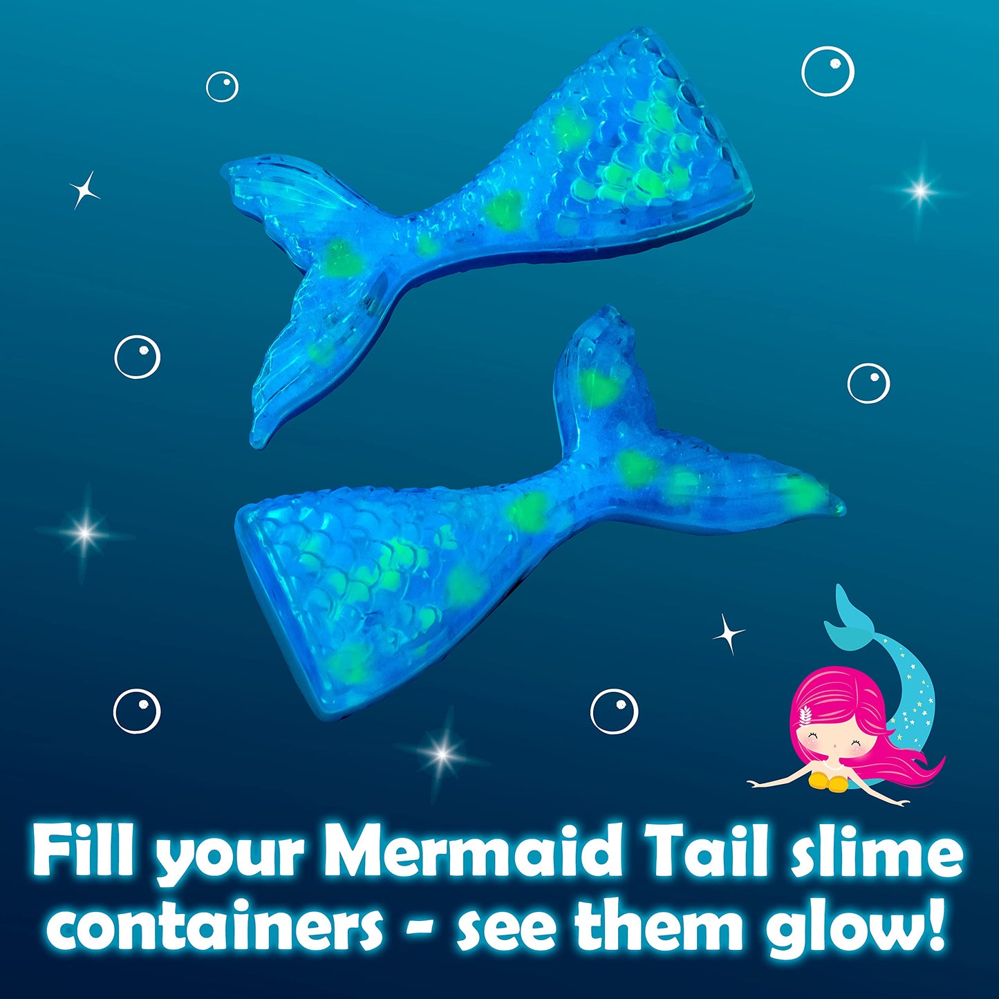 Original Stationery Mermaid Slime Kit – 35-Piece Glow-in-the-Dark Butter & Glitter Slime Set