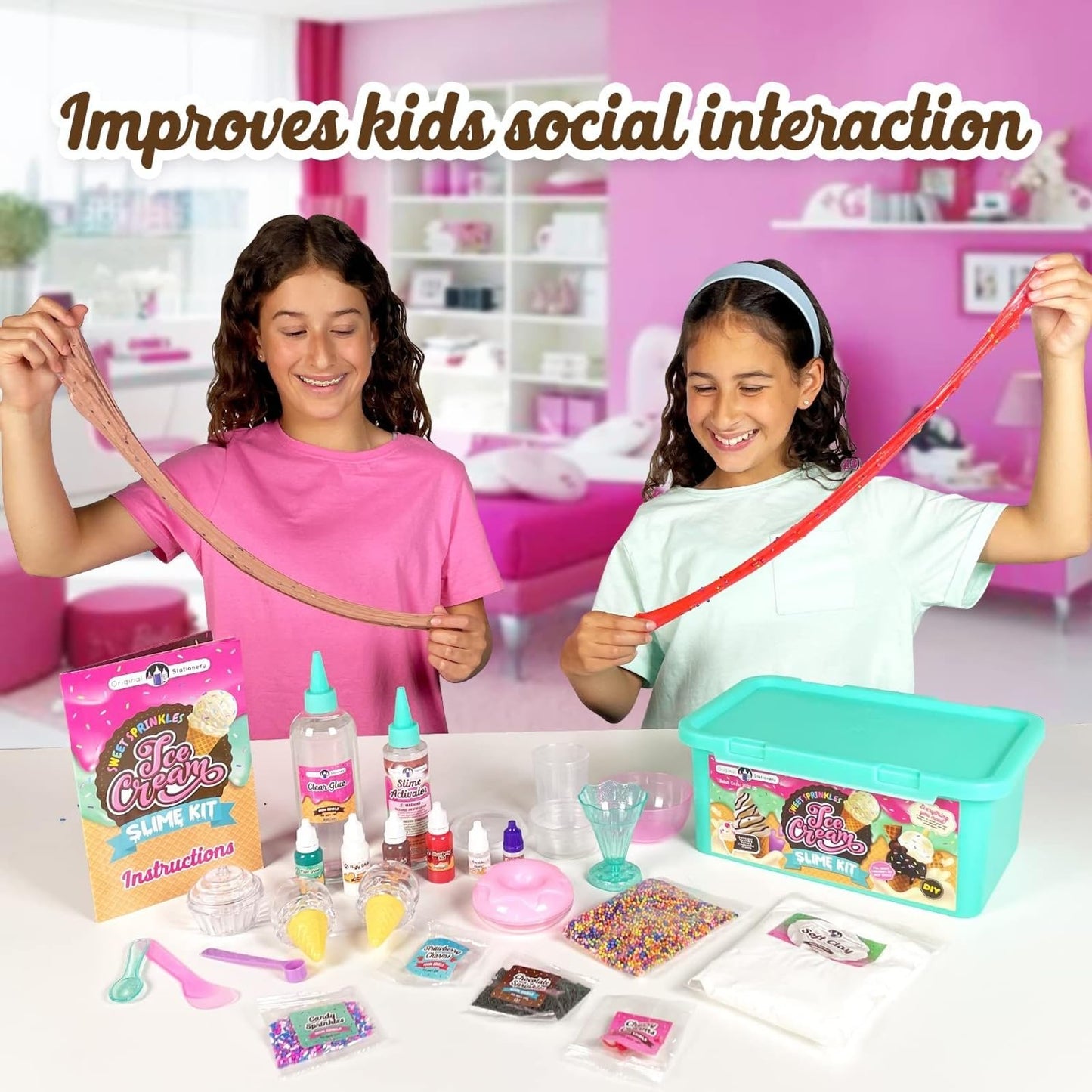 Original Stationery Sweet Sprinkles Ice Cream Slime Kit for Girls 7–12 | DIY Slime Set